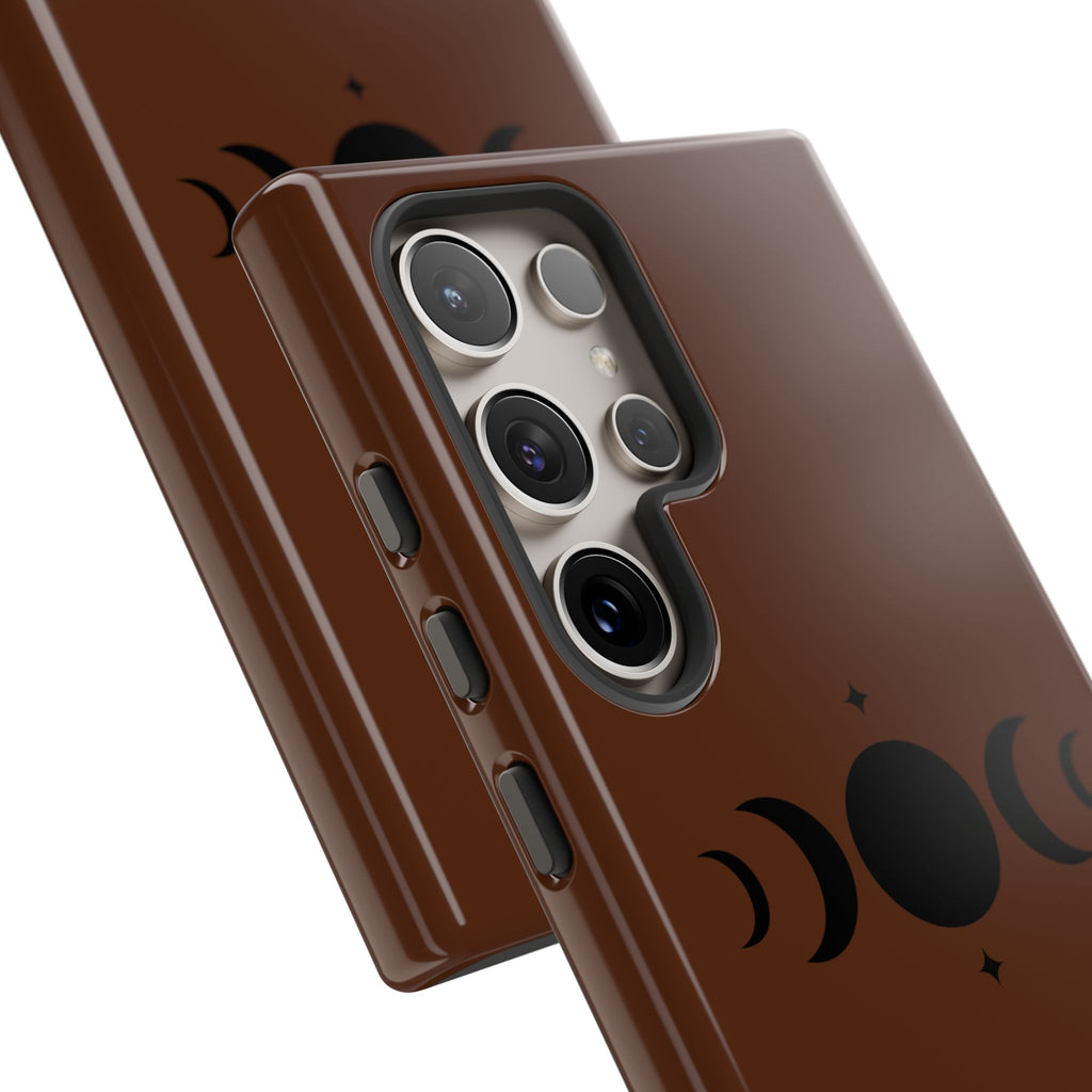 Triple Moon Phone Case — Brown Witchy Celestial iPhone Cover