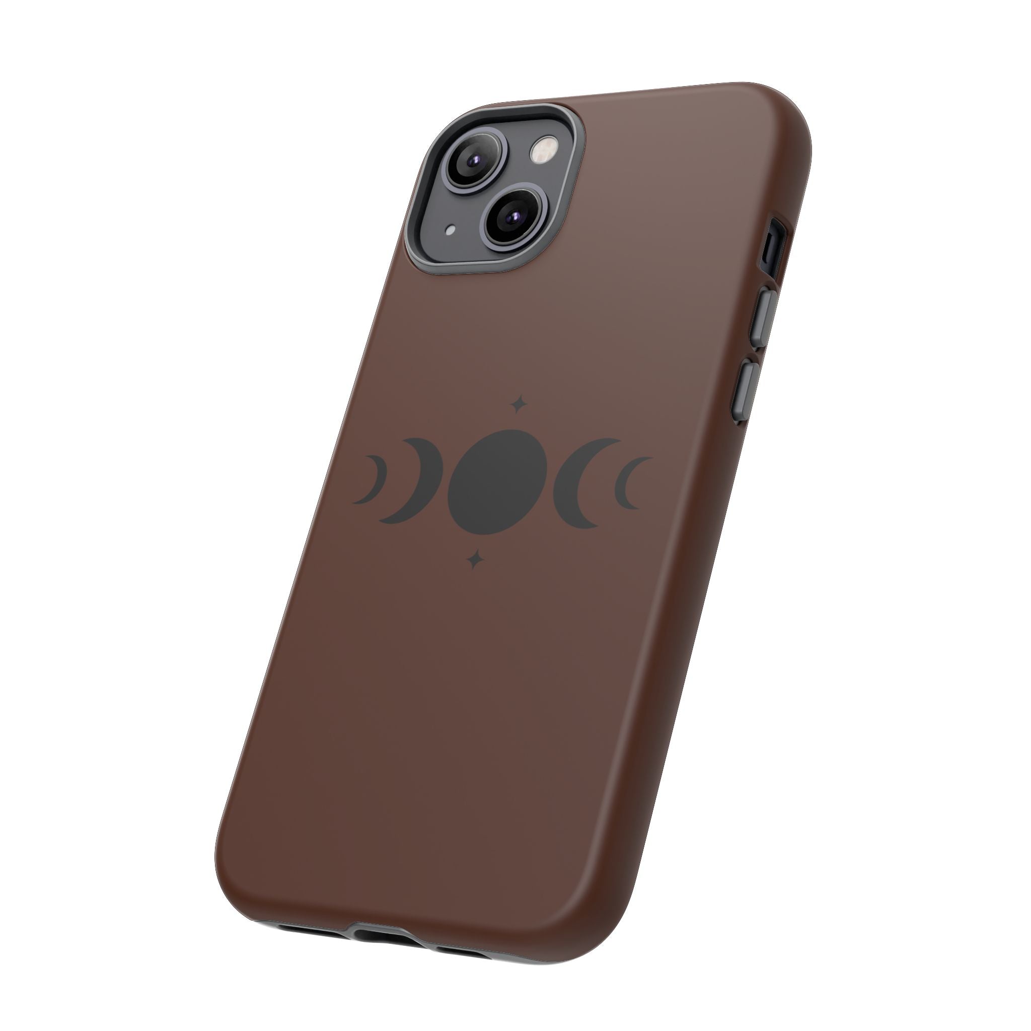 Triple Moon Phone Case — Brown Witchy Celestial iPhone Cover