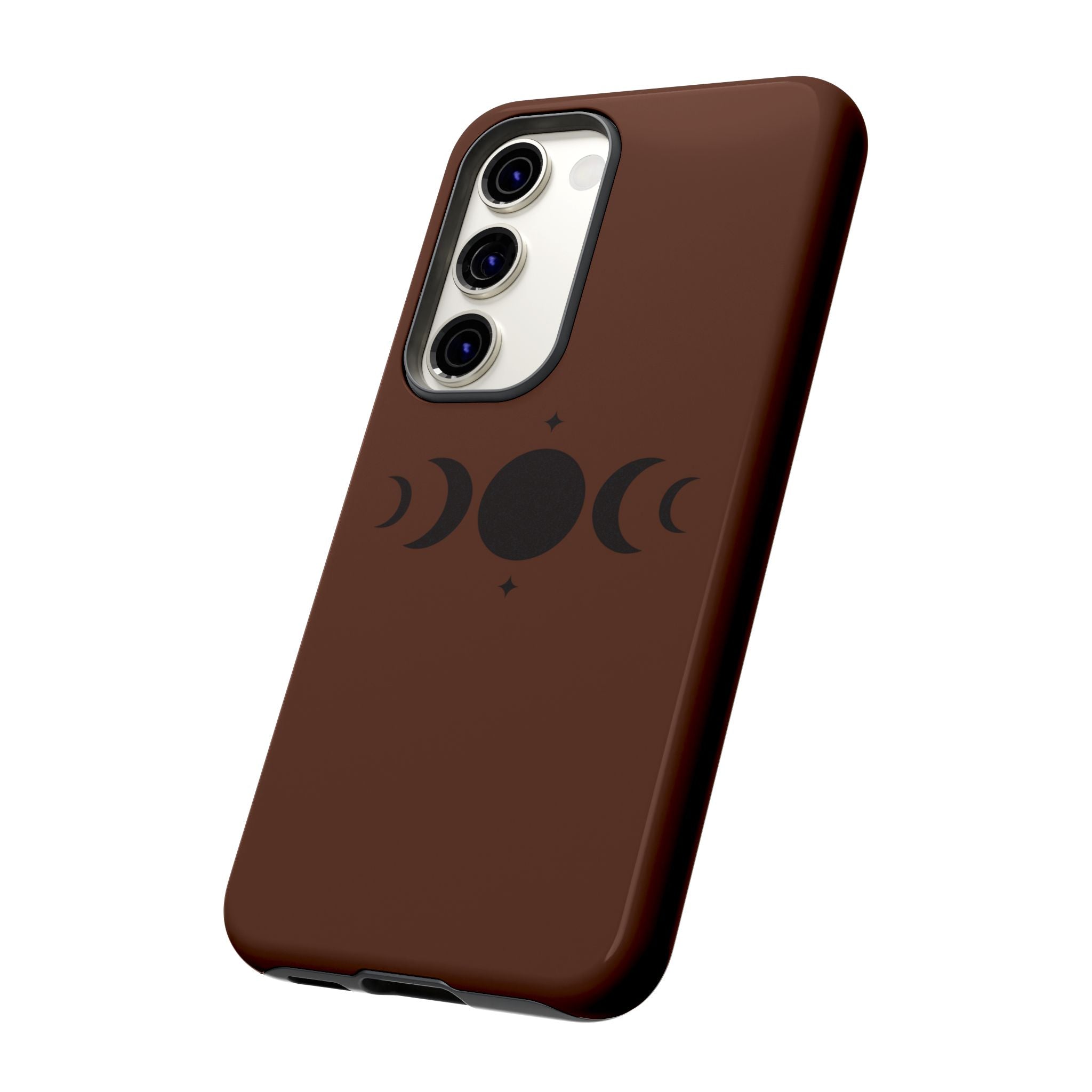 Triple Moon Phone Case — Brown Witchy Celestial iPhone Cover