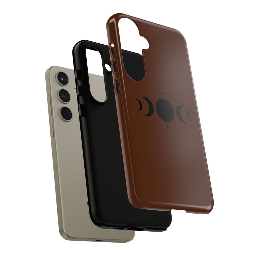 Triple Moon Phone Case — Brown Witchy Celestial iPhone Cover