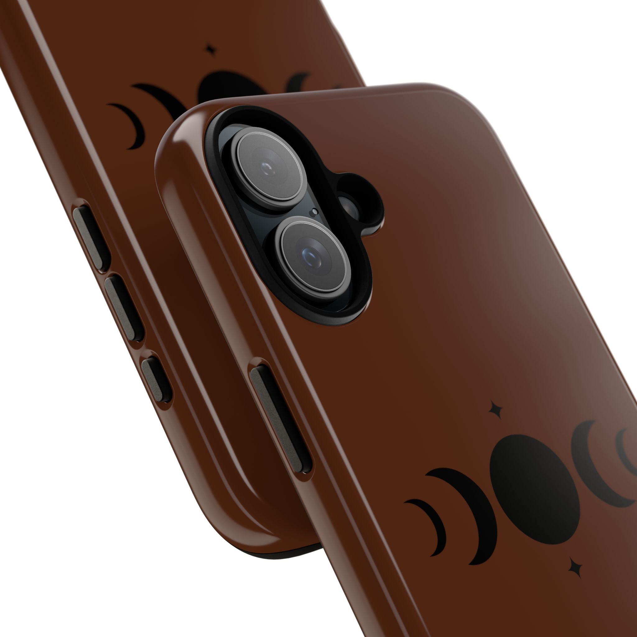 Triple Moon Phone Case — Brown Witchy Celestial iPhone Cover