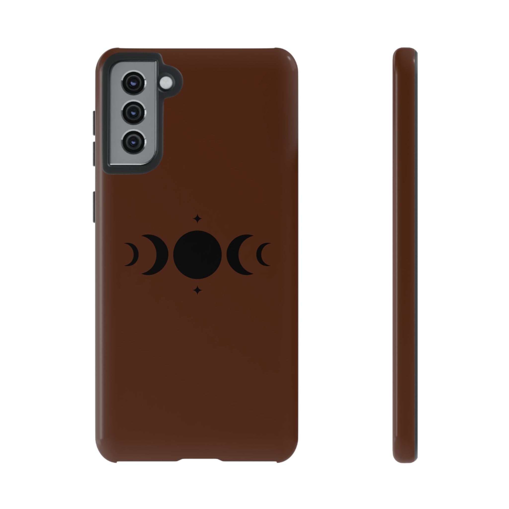 Triple Moon Phone Case — Brown Witchy Celestial iPhone Cover