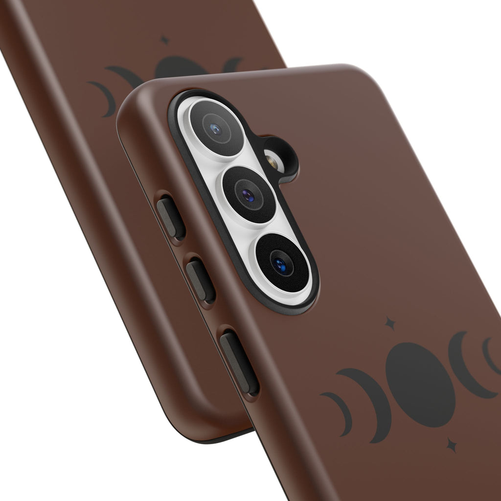 Triple Moon Phone Case — Brown Witchy Celestial iPhone Cover