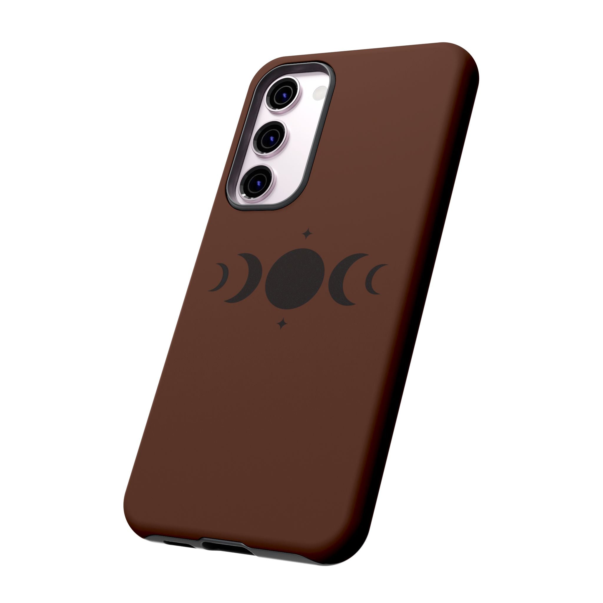 Triple Moon Phone Case — Brown Witchy Celestial iPhone Cover