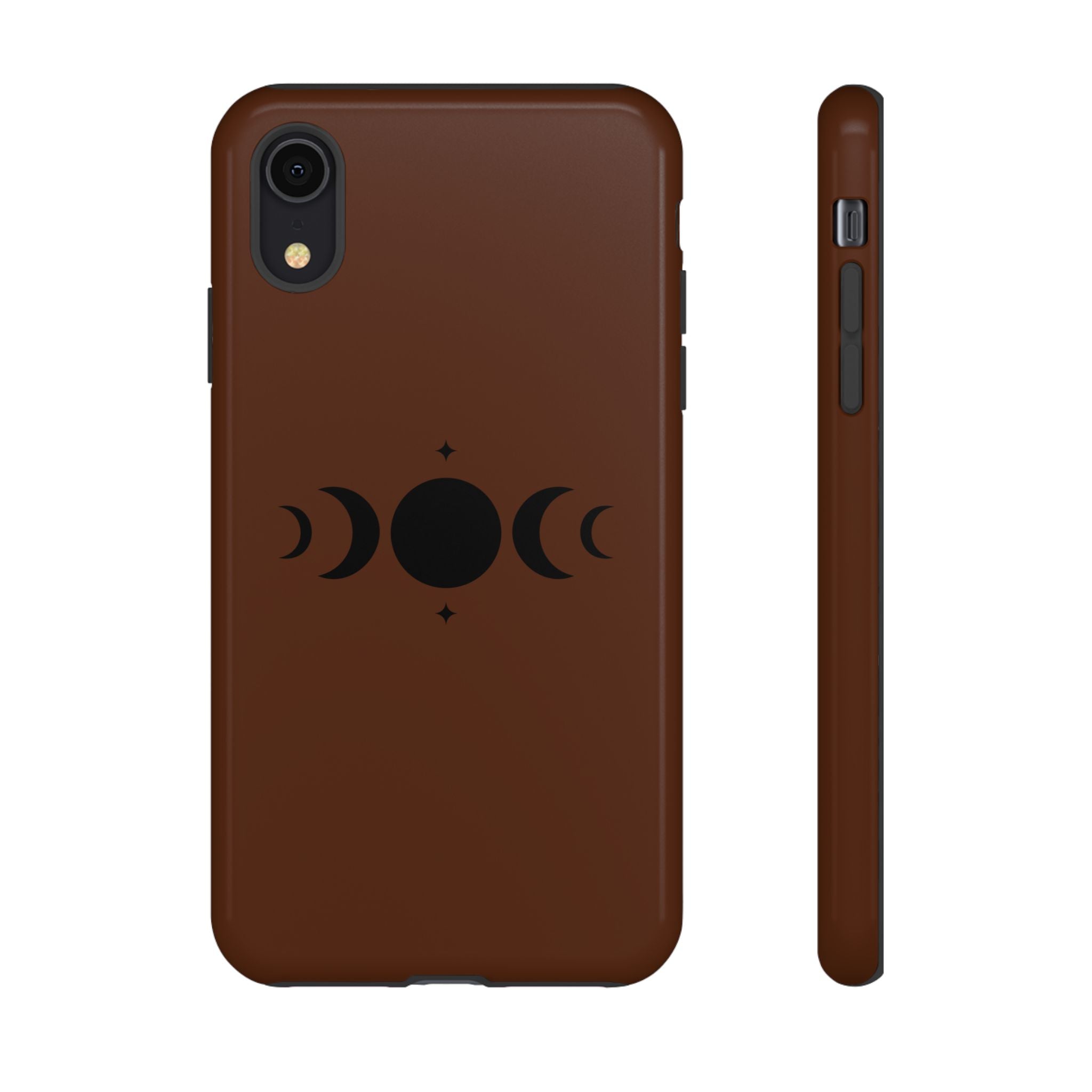 Triple Moon Phone Case — Brown Witchy Celestial iPhone Cover