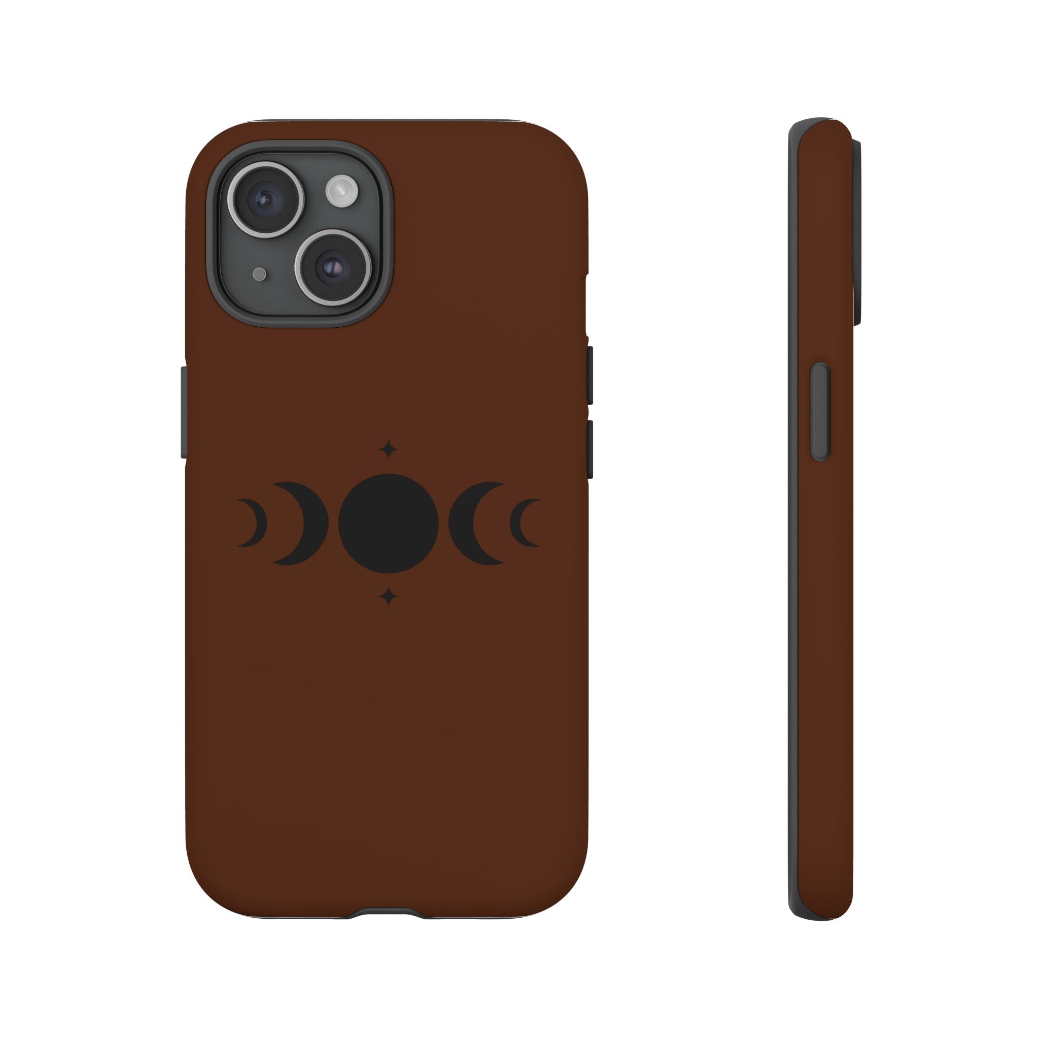 Triple Moon Phone Case — Brown Witchy Celestial iPhone Cover