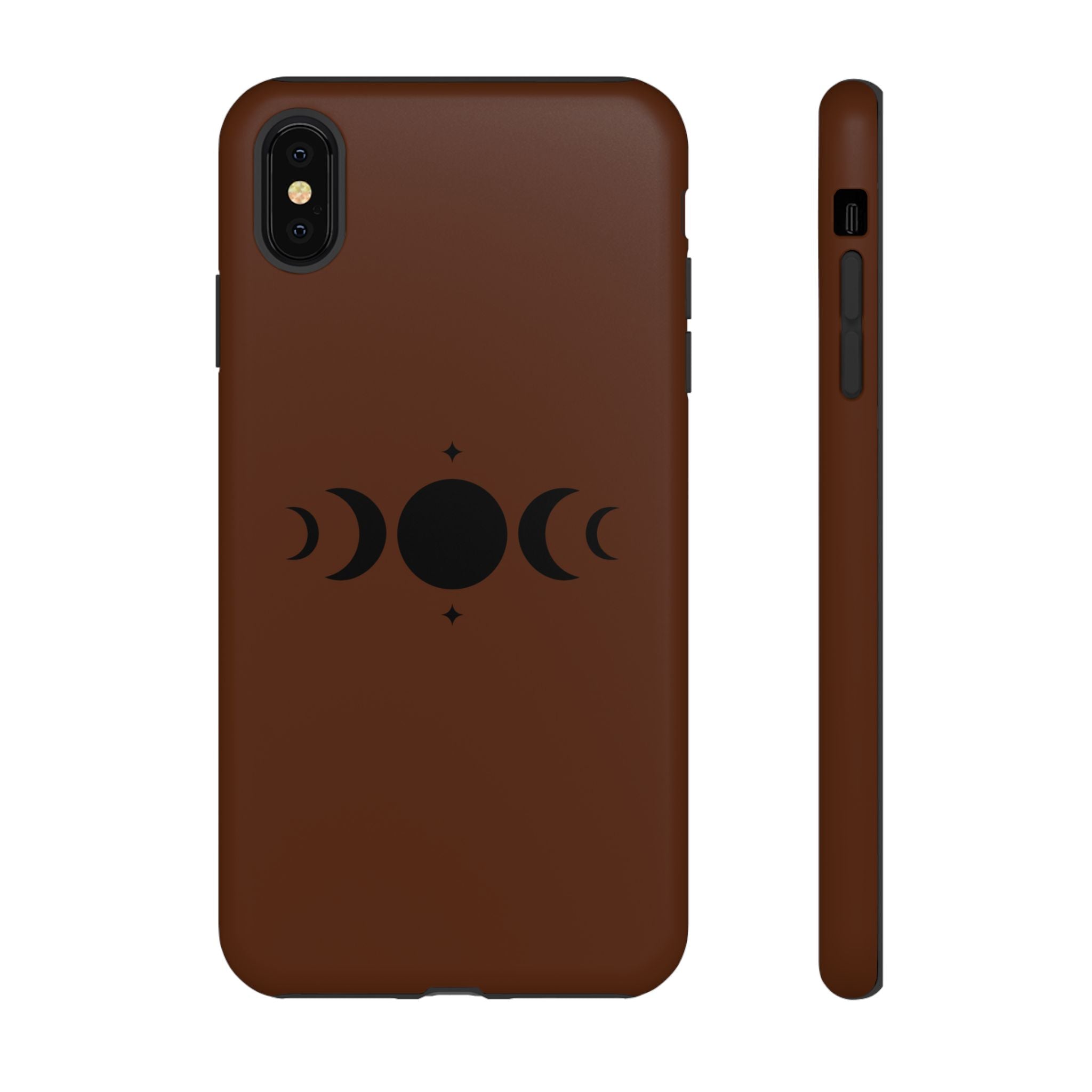 Triple Moon Phone Case — Brown Witchy Celestial iPhone Cover