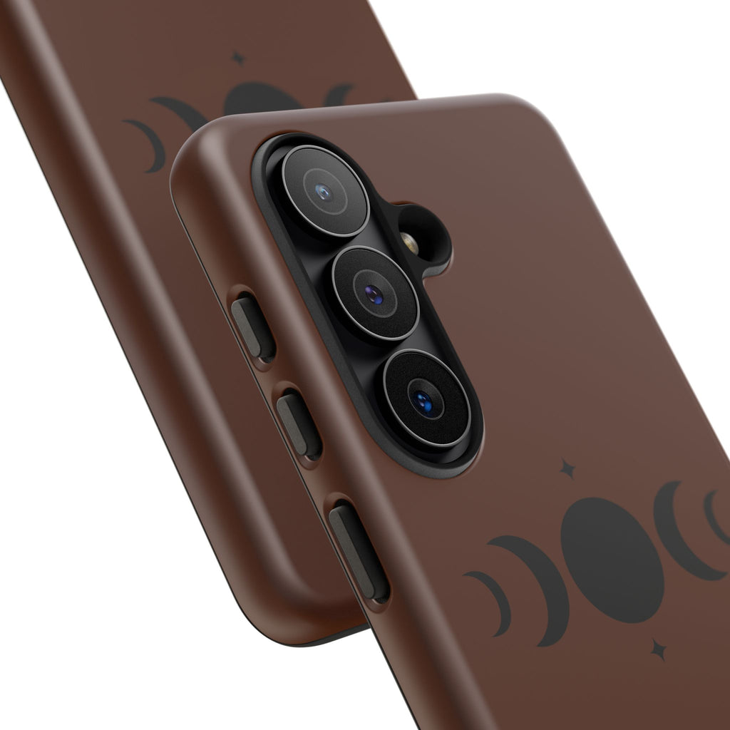 Triple Moon Phone Case — Brown Witchy Celestial iPhone Cover