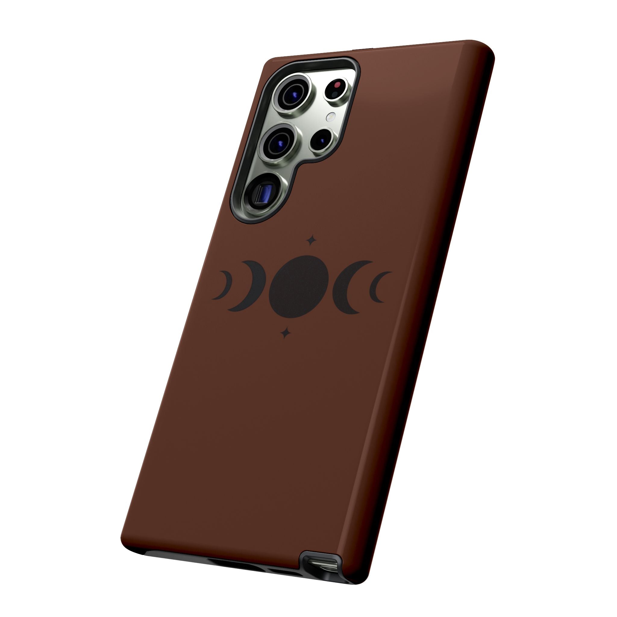 Triple Moon Phone Case — Brown Witchy Celestial iPhone Cover