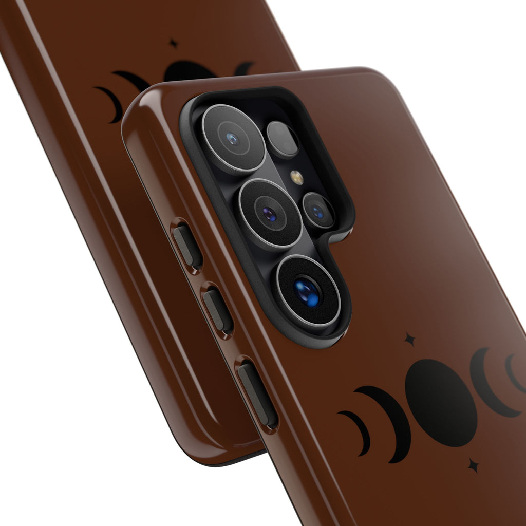 Triple Moon Phone Case — Brown Witchy Celestial iPhone Cover