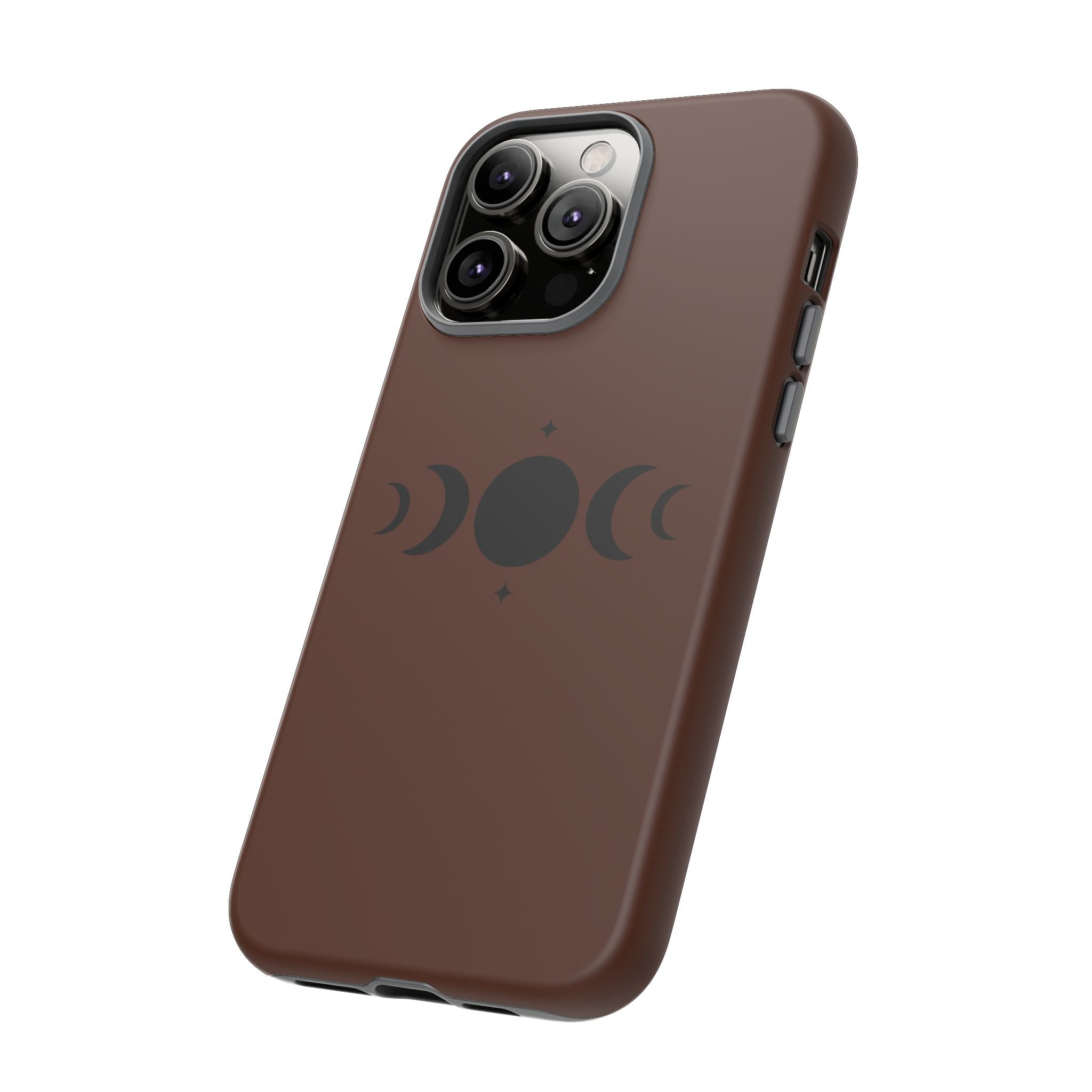 Triple Moon Phone Case — Brown Witchy Celestial iPhone Cover