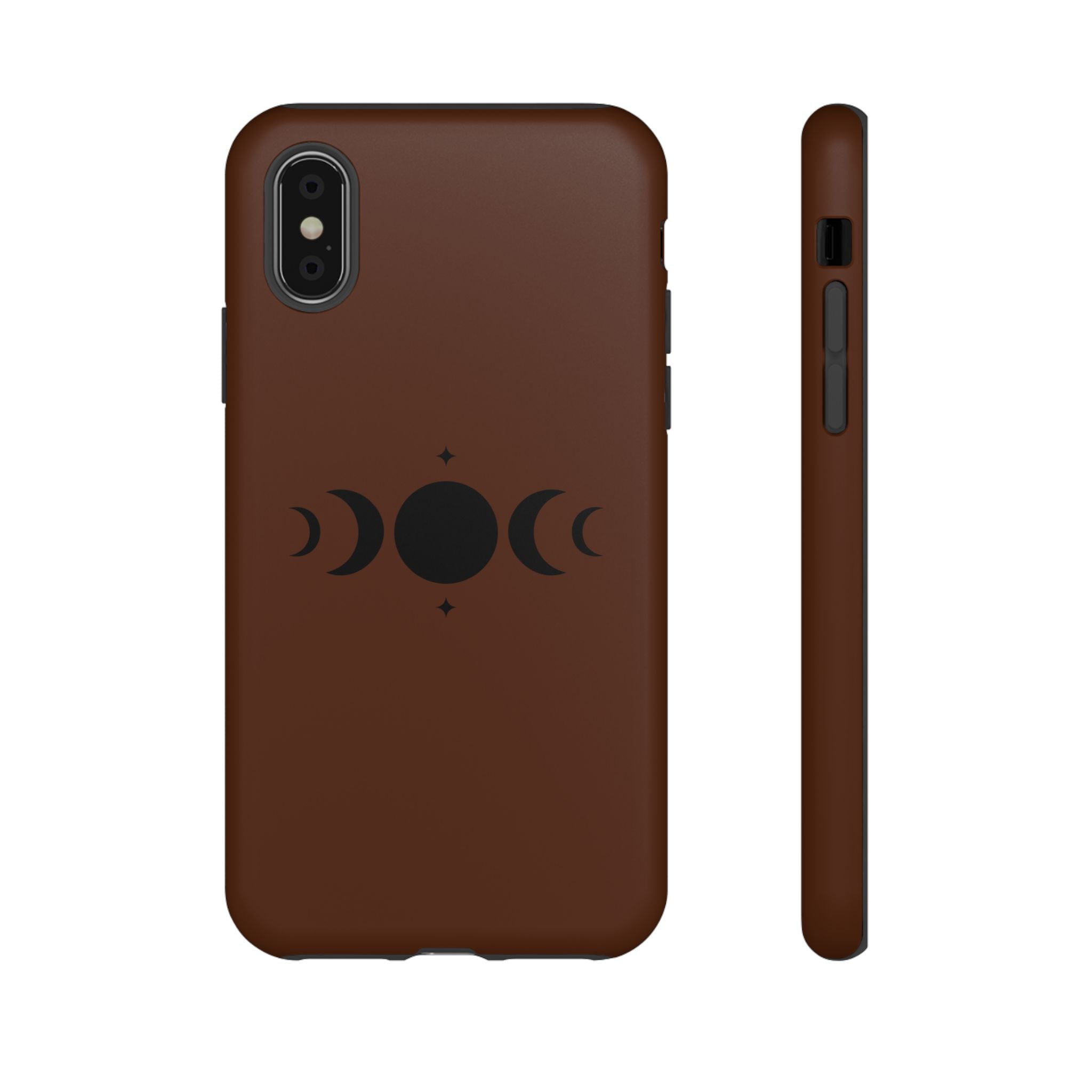 Triple Moon Phone Case — Brown Witchy Celestial iPhone Cover