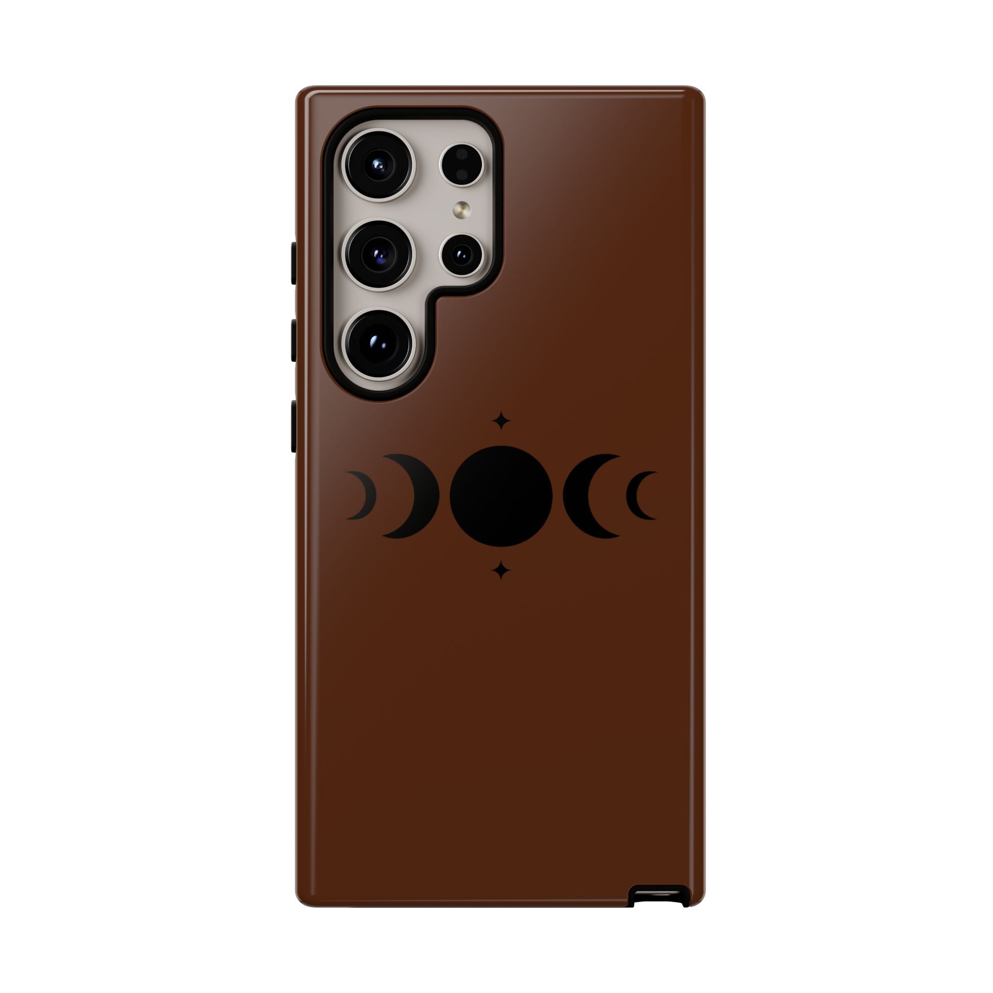 Triple Moon Phone Case — Brown Witchy Celestial iPhone Cover