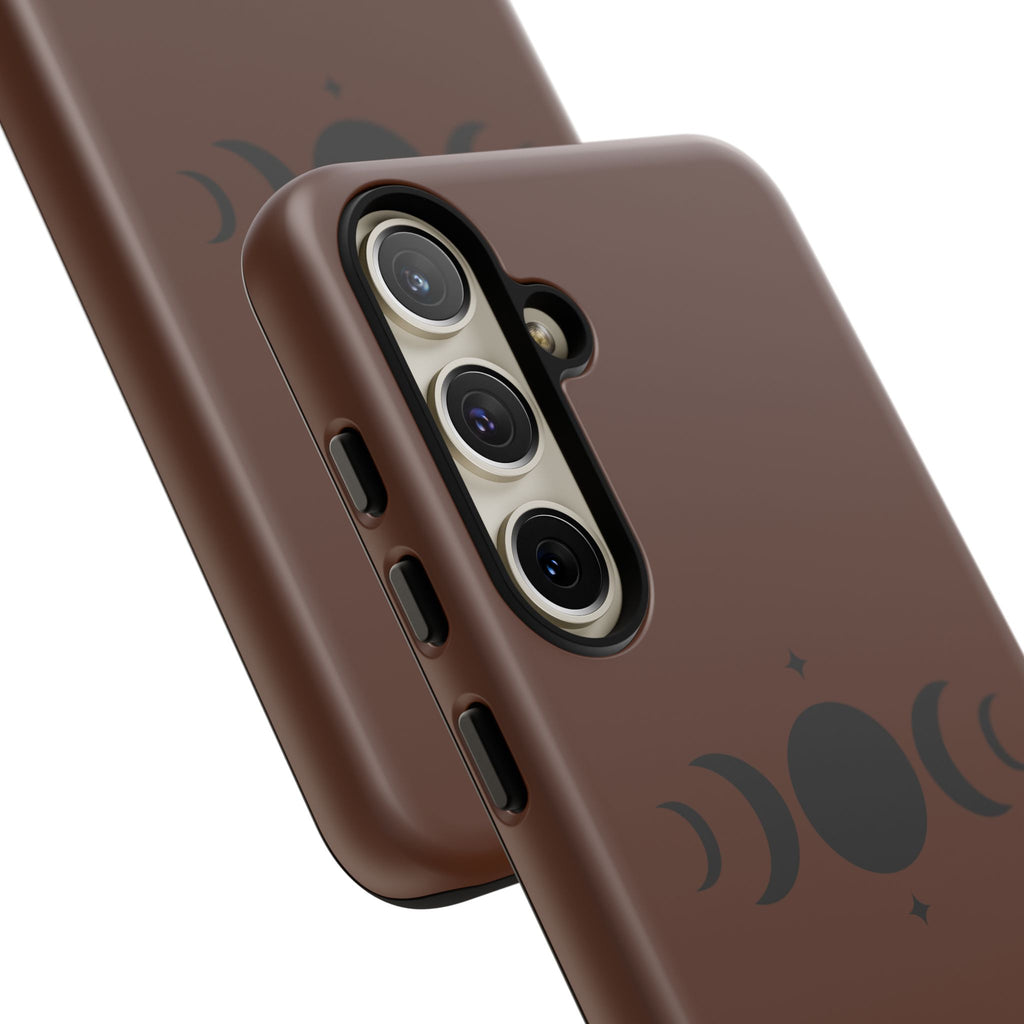 Triple Moon Phone Case — Brown Witchy Celestial iPhone Cover