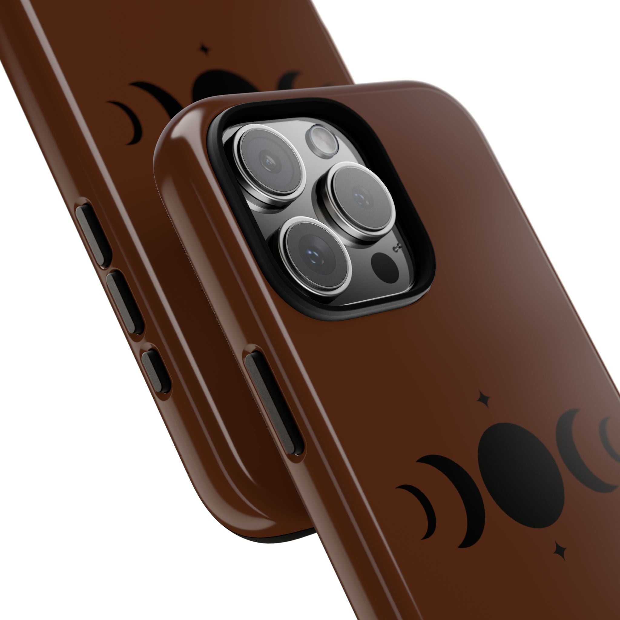 Triple Moon Phone Case — Brown Witchy Celestial iPhone Cover