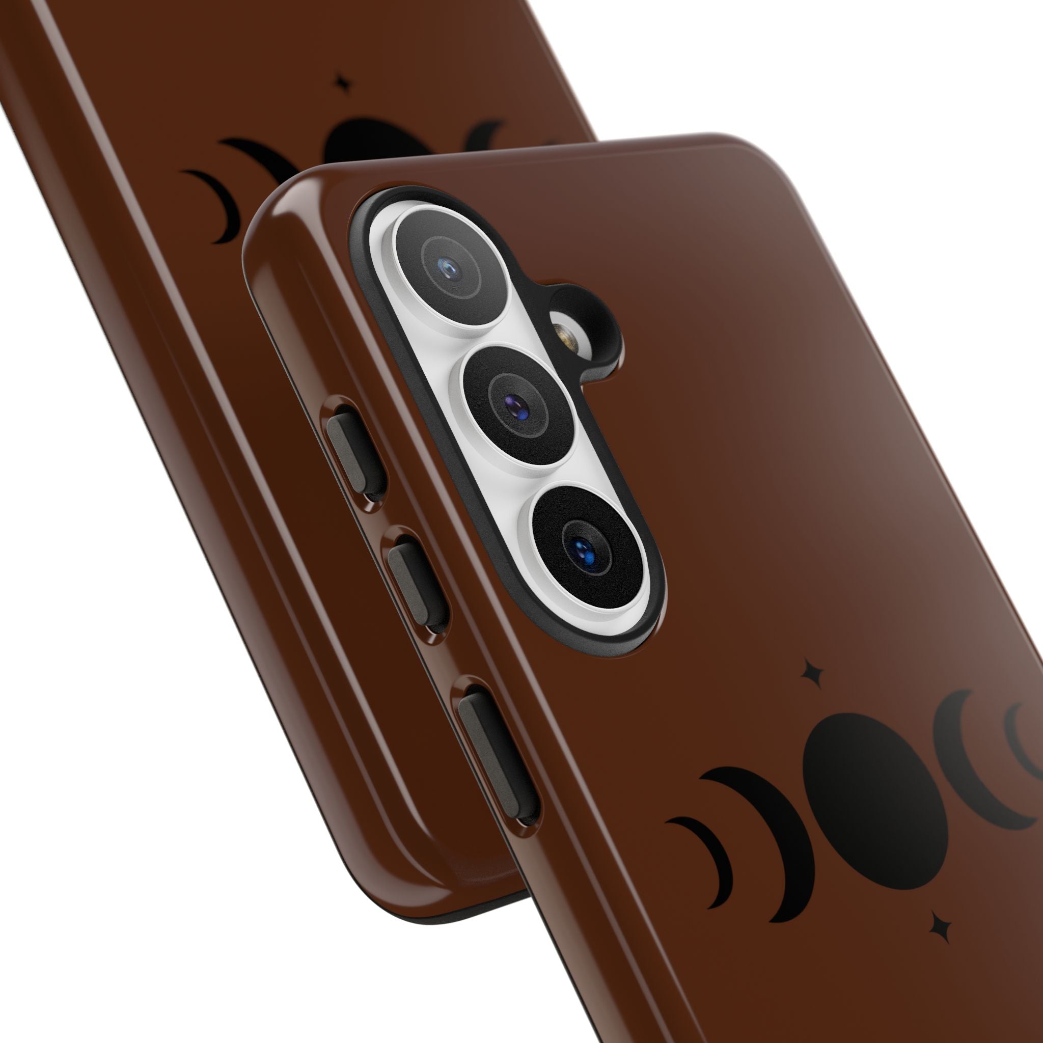 Triple Moon Phone Case — Brown Witchy Celestial iPhone Cover