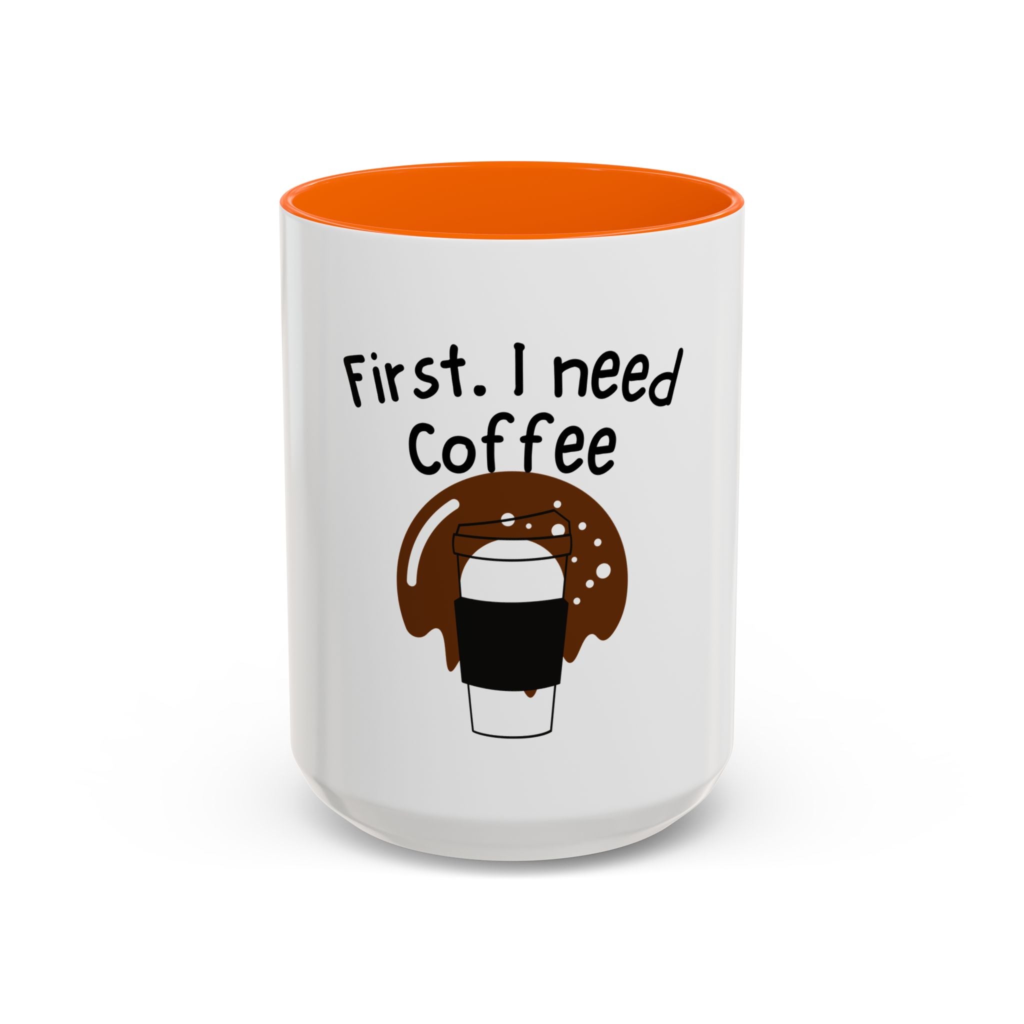 Coffee Accent Mug — Funny Donut & Latte Ceramic Coffee Cup (11/15oz)