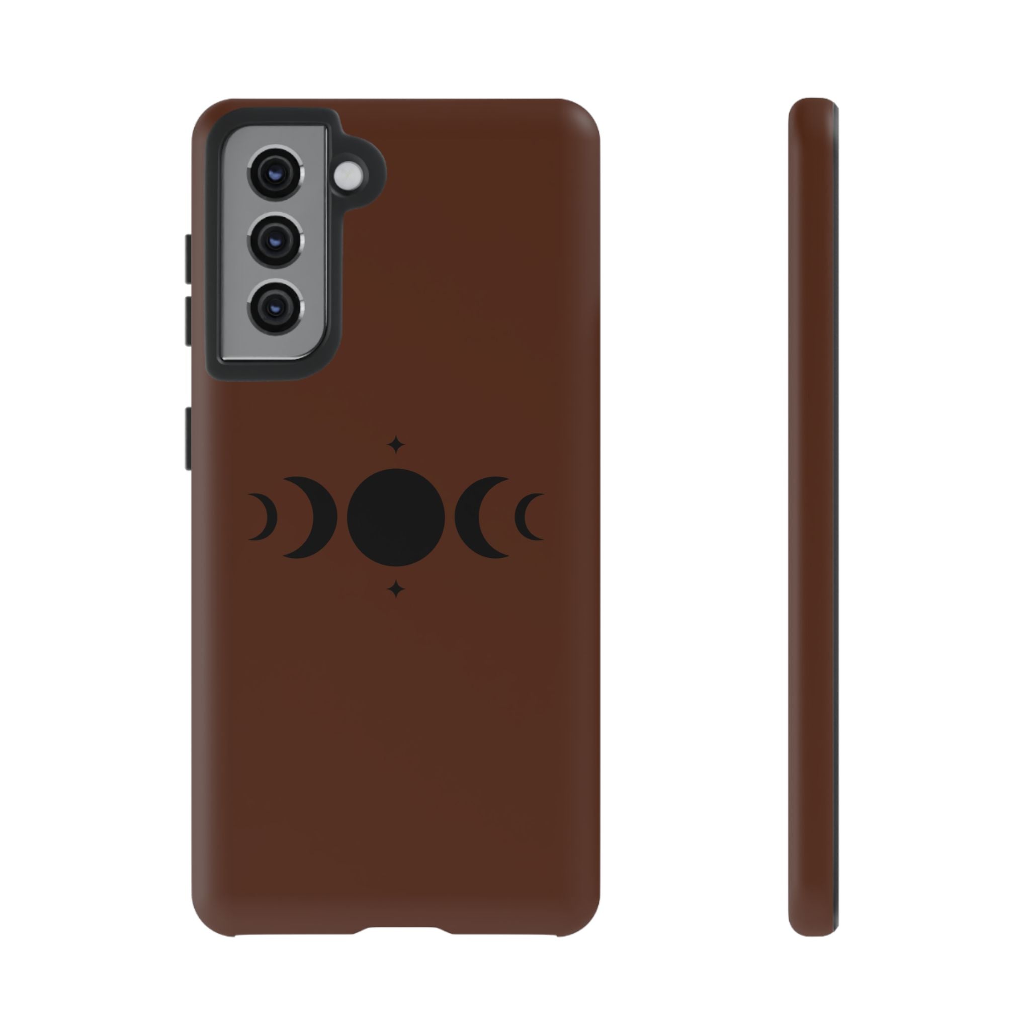 Triple Moon Phone Case — Brown Witchy Celestial iPhone Cover