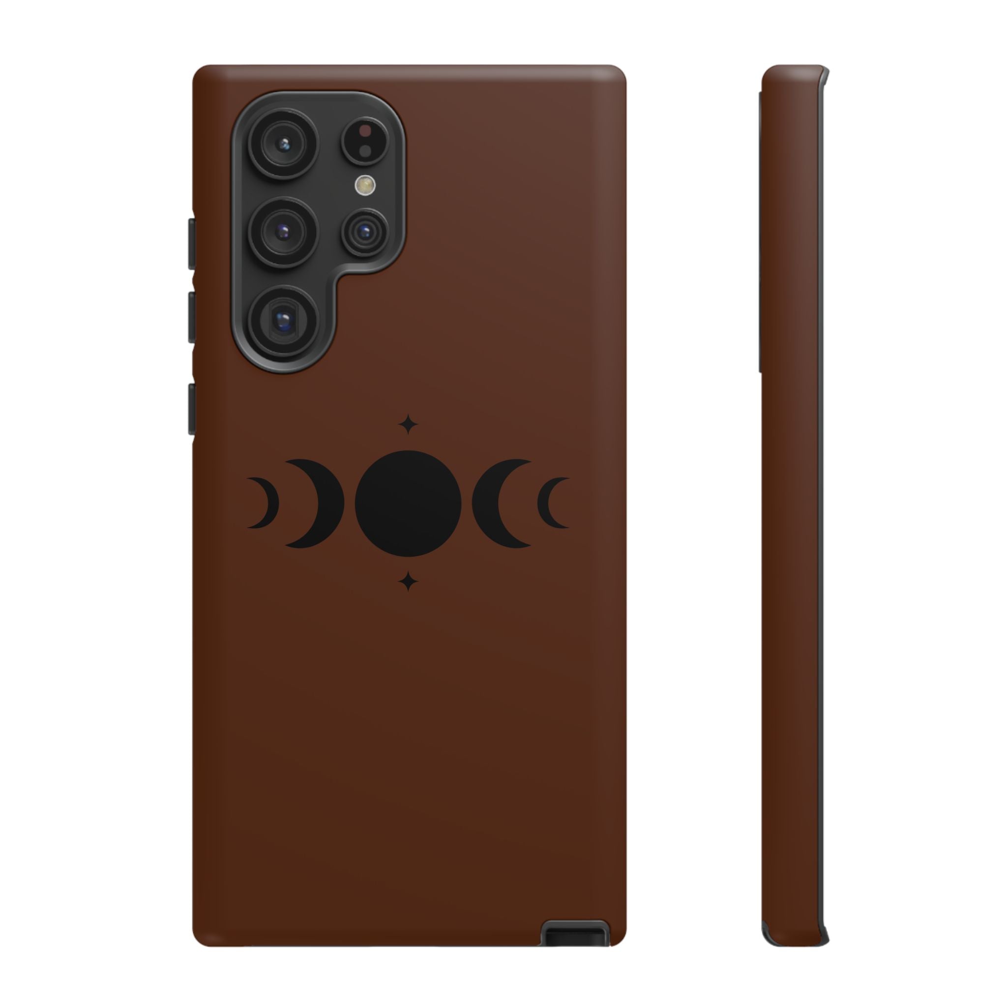Triple Moon Phone Case — Brown Witchy Celestial iPhone Cover