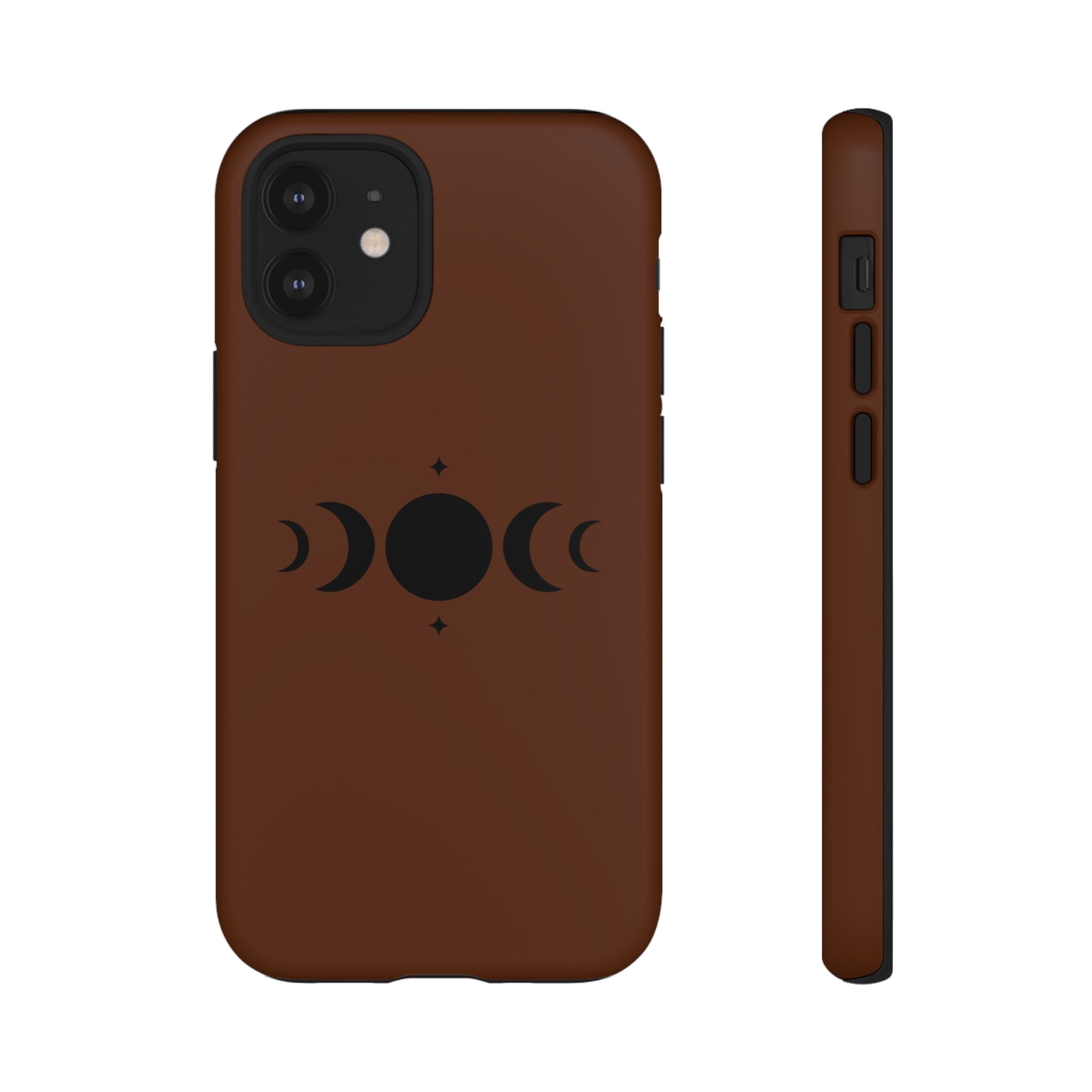 Triple Moon Phone Case — Brown Witchy Celestial iPhone Cover
