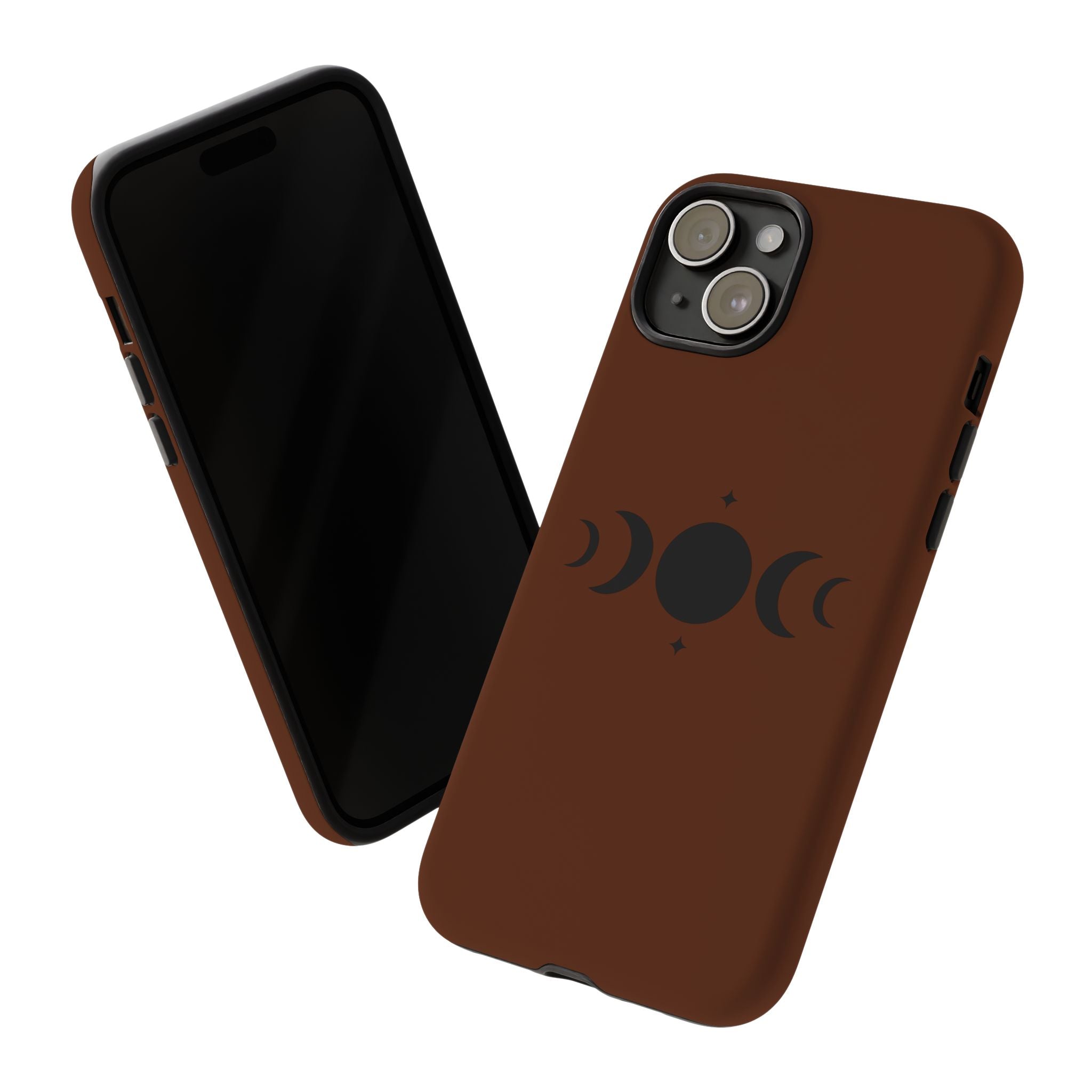 Triple Moon Phone Case — Brown Witchy Celestial iPhone Cover
