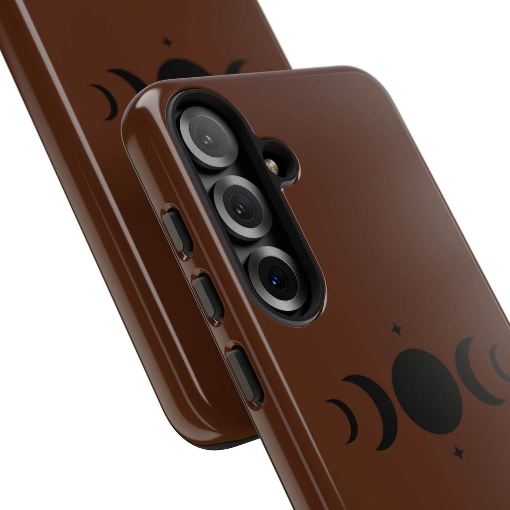 Triple Moon Phone Case — Brown Witchy Celestial iPhone Cover