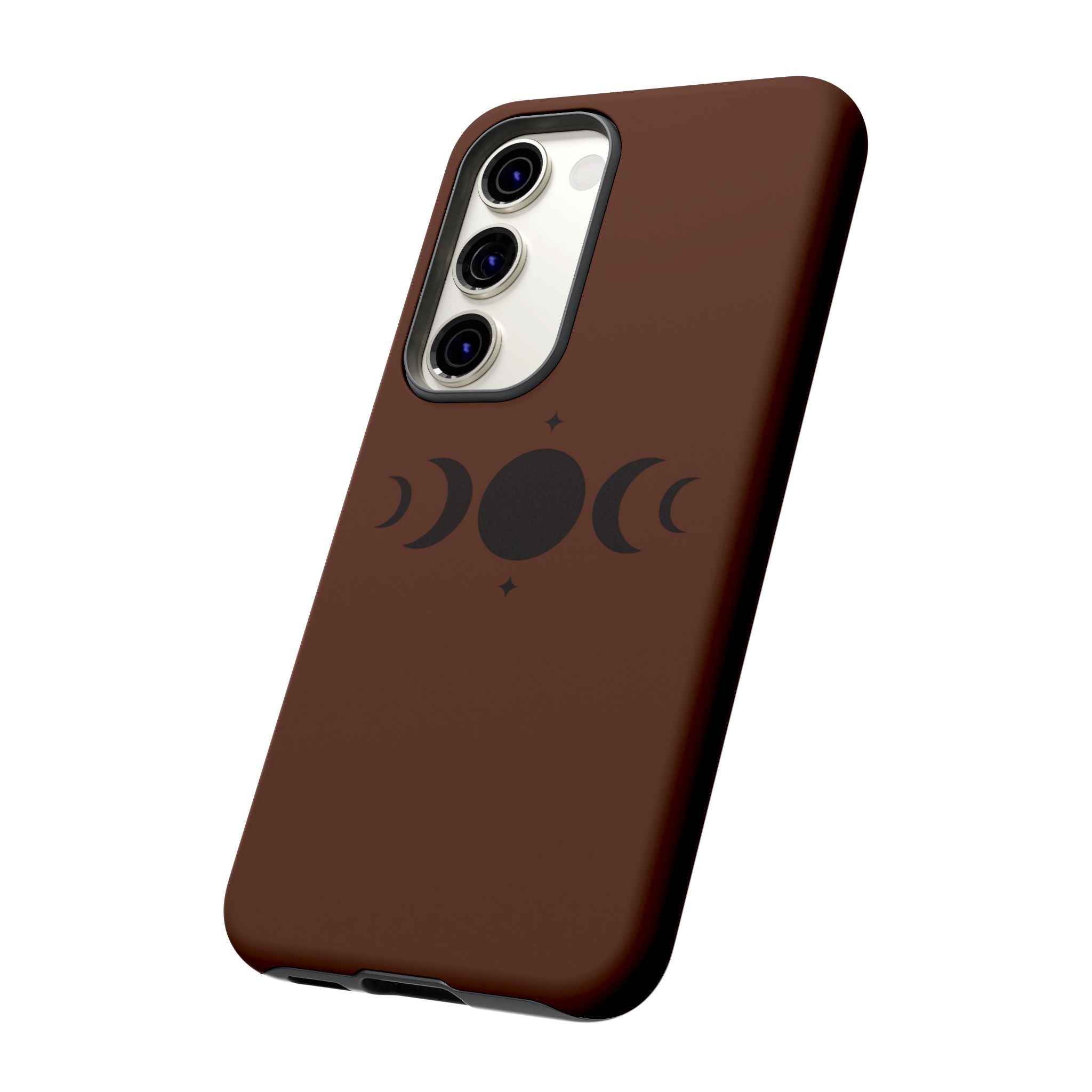 Triple Moon Phone Case — Brown Witchy Celestial iPhone Cover