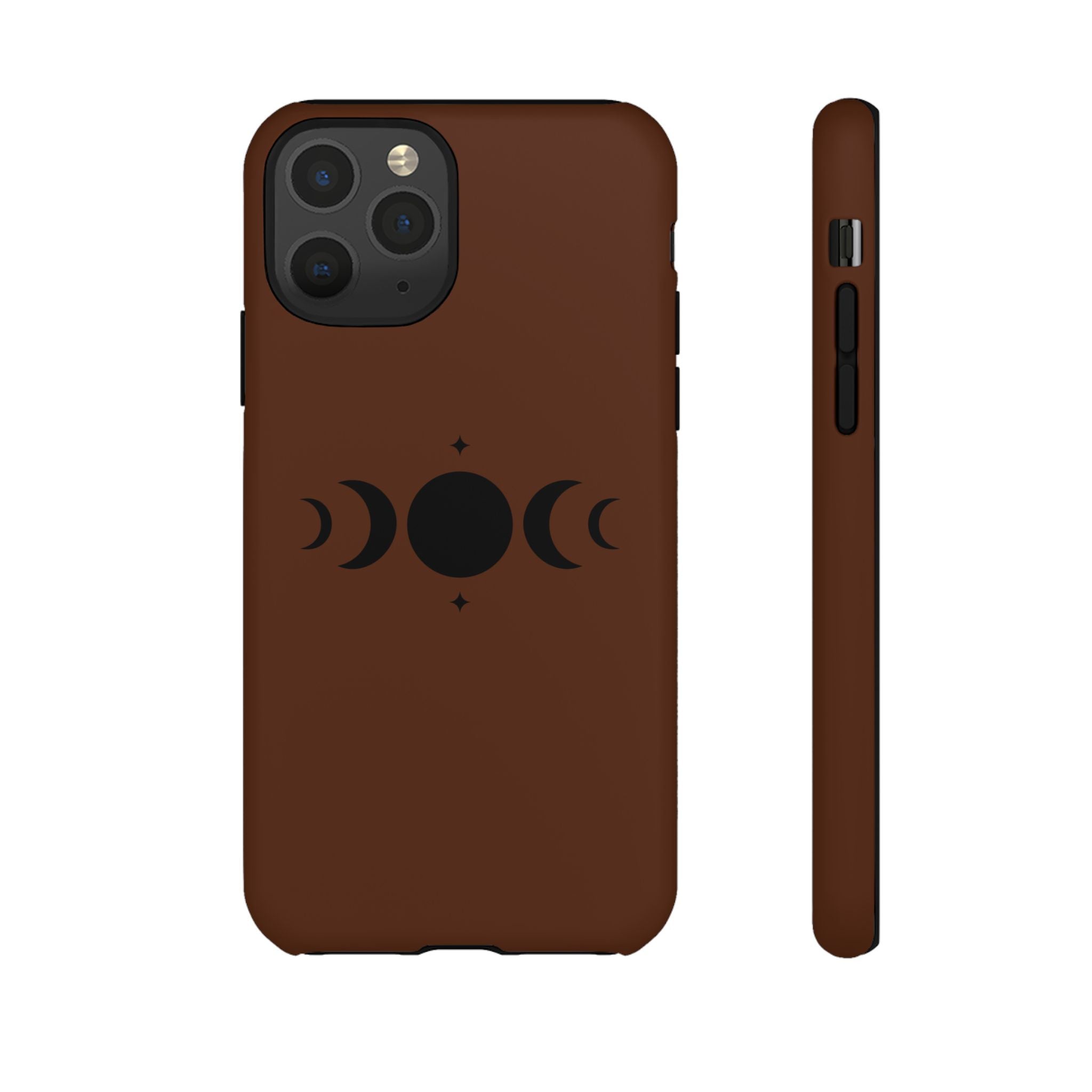 Triple Moon Phone Case — Brown Witchy Celestial iPhone Cover