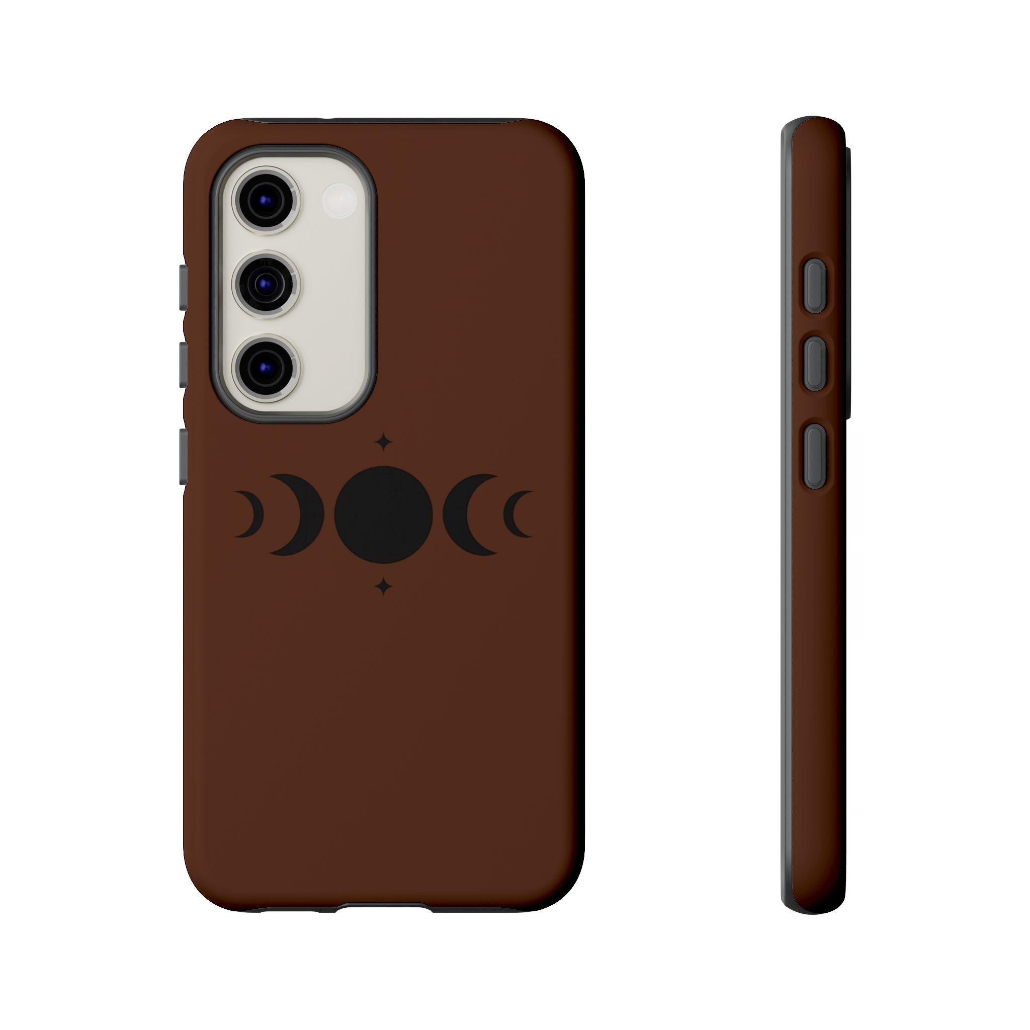 Triple Moon Phone Case — Brown Witchy Celestial iPhone Cover