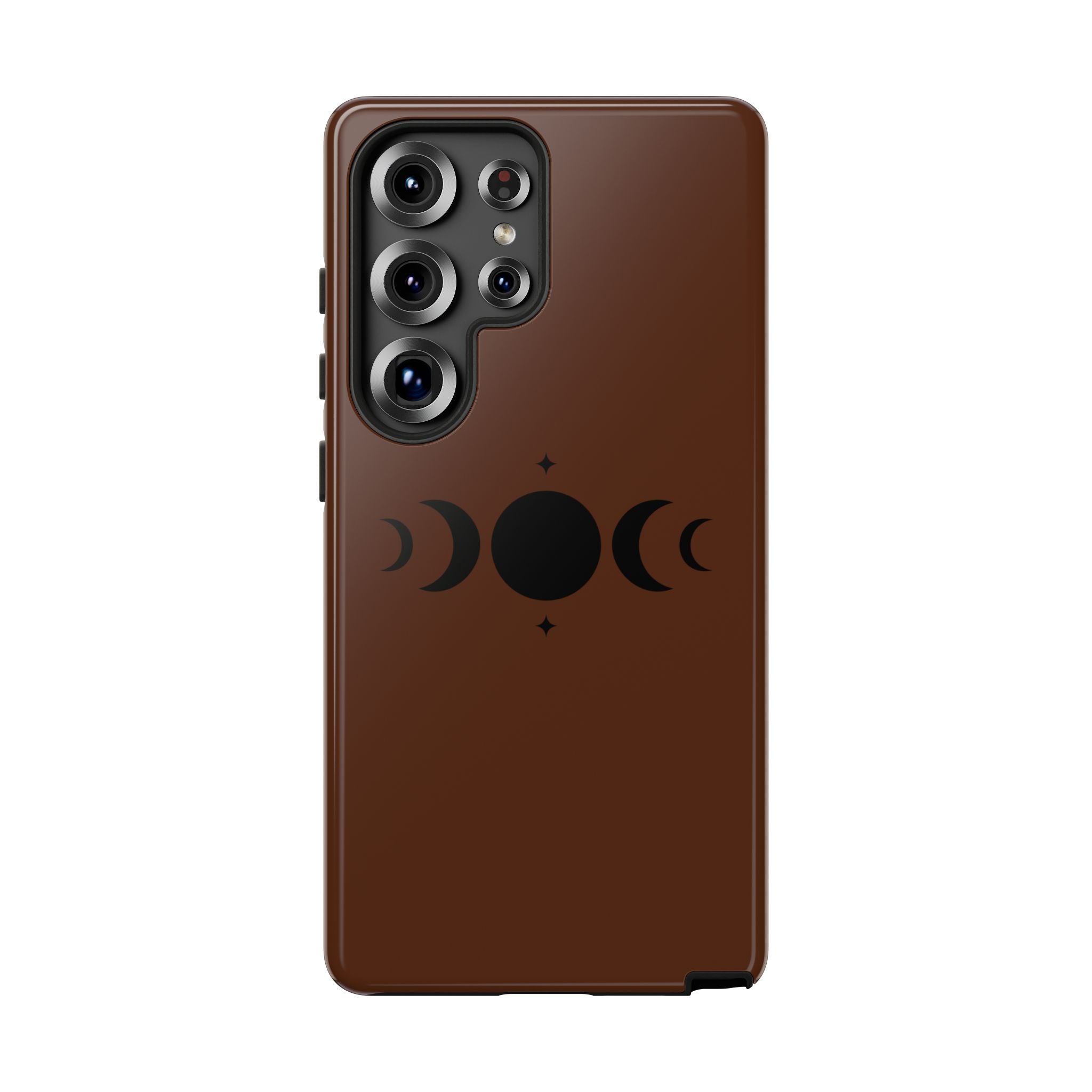 Triple Moon Phone Case — Brown Witchy Celestial iPhone Cover