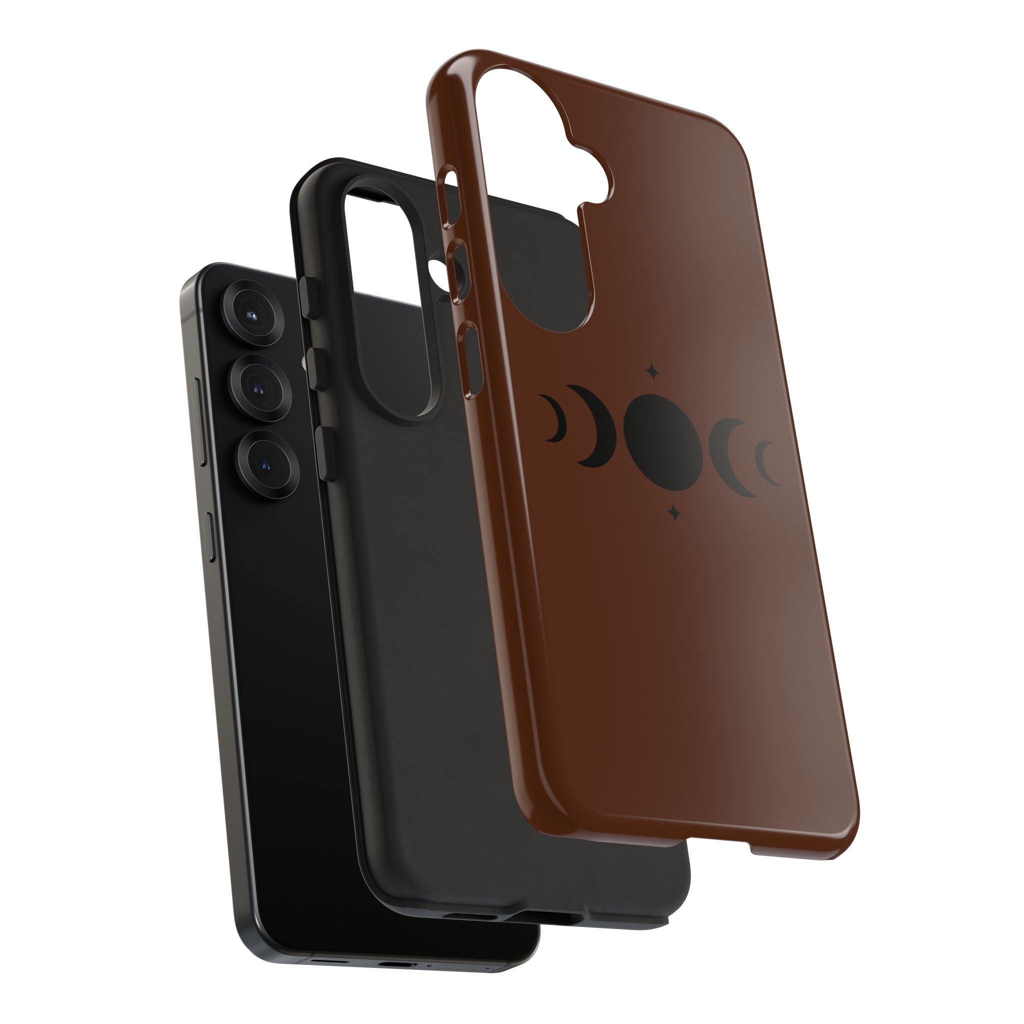 Triple Moon Phone Case — Brown Witchy Celestial iPhone Cover