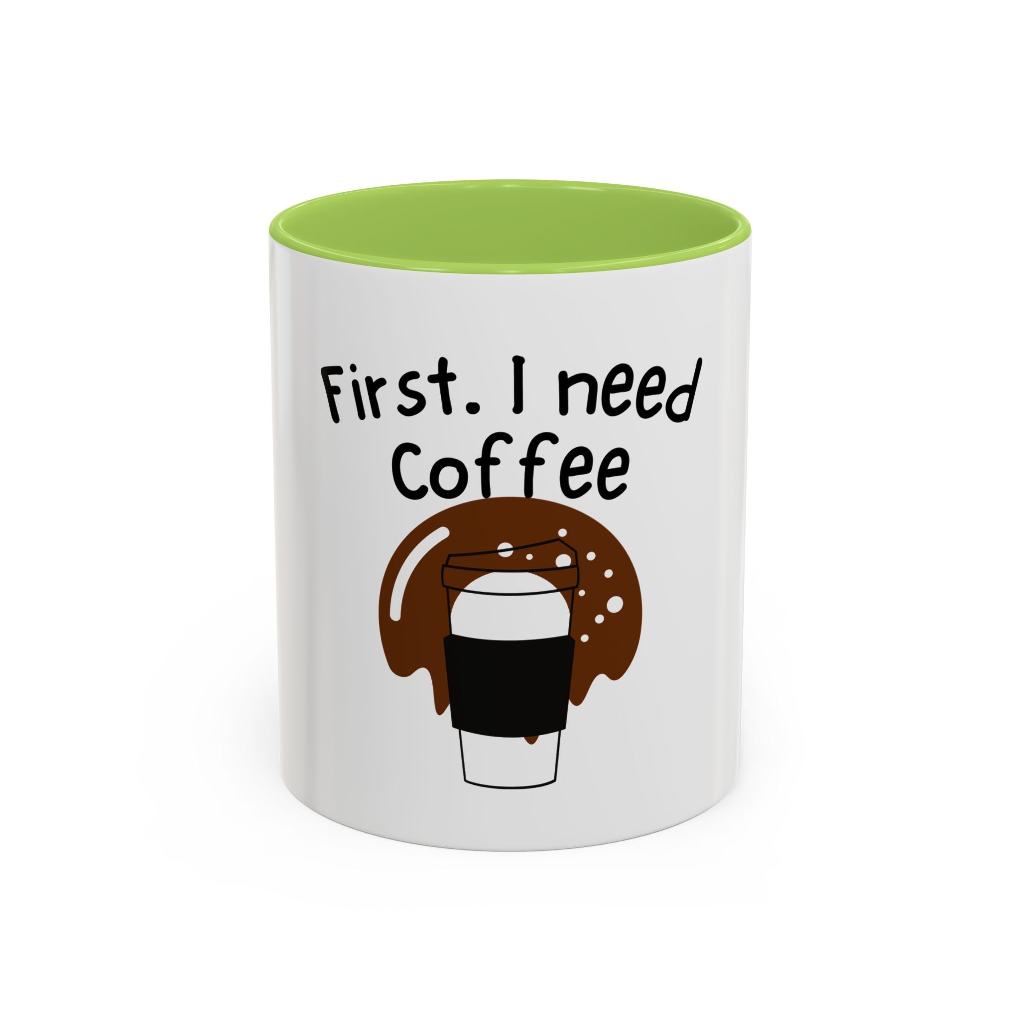 Coffee Accent Mug — Funny Donut & Latte Ceramic Coffee Cup (11/15oz)