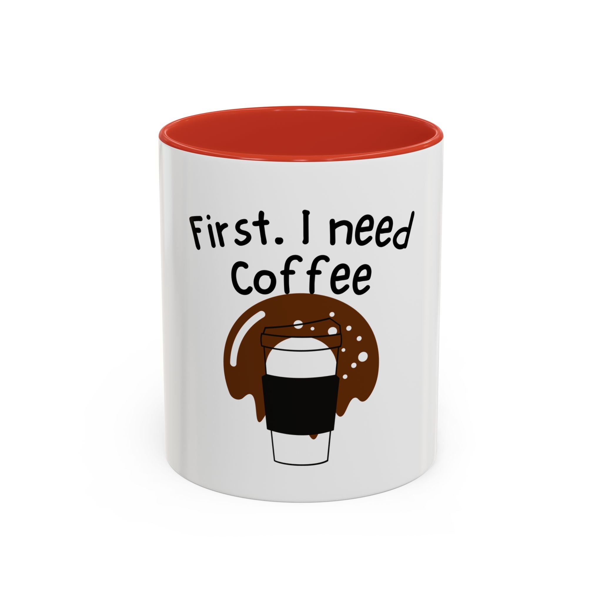 Coffee Accent Mug — Funny Donut & Latte Ceramic Coffee Cup (11/15oz)