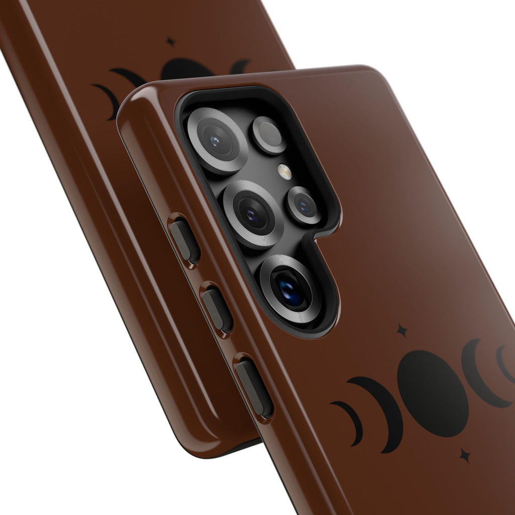 Triple Moon Phone Case — Brown Witchy Celestial iPhone Cover