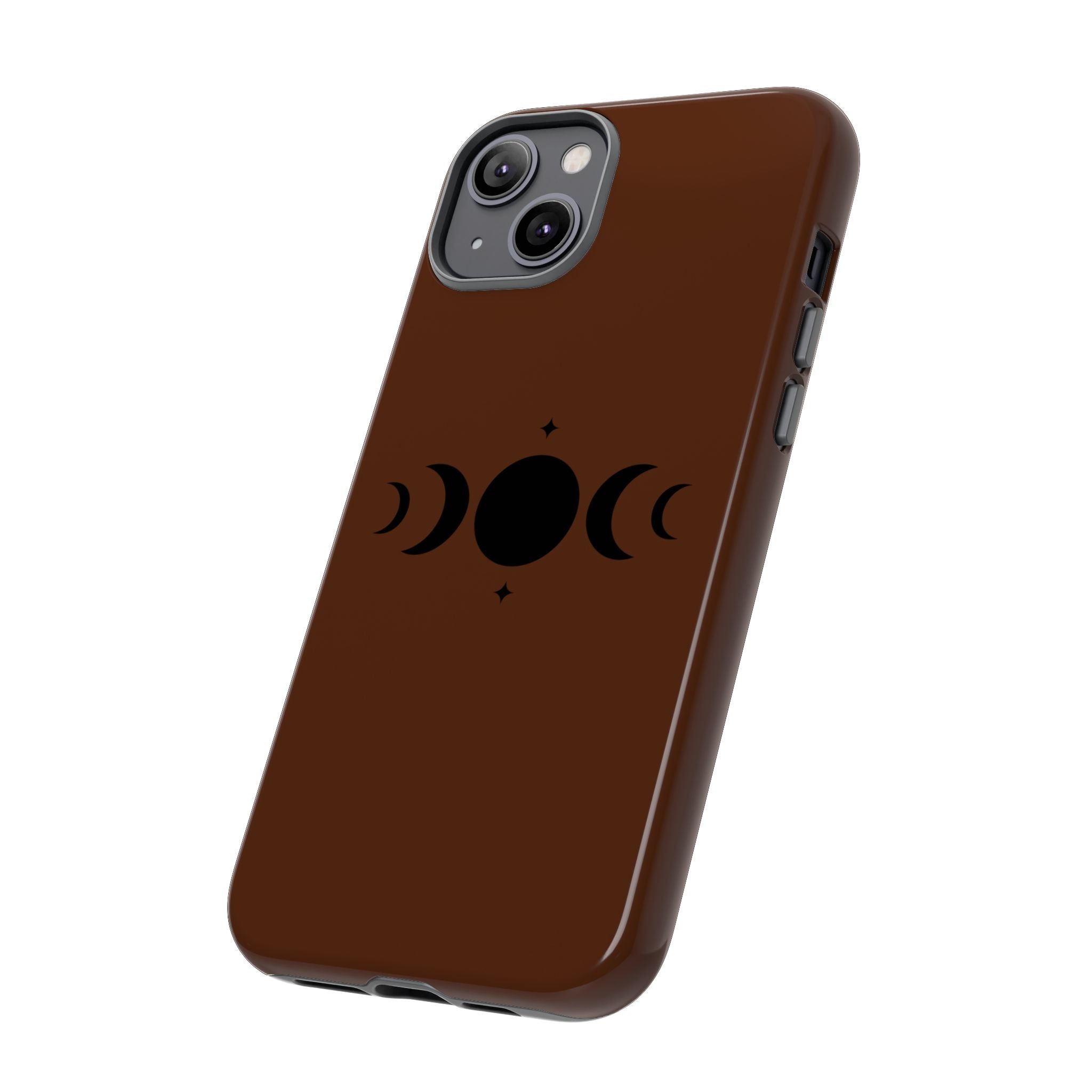 Triple Moon Phone Case — Brown Witchy Celestial iPhone Cover