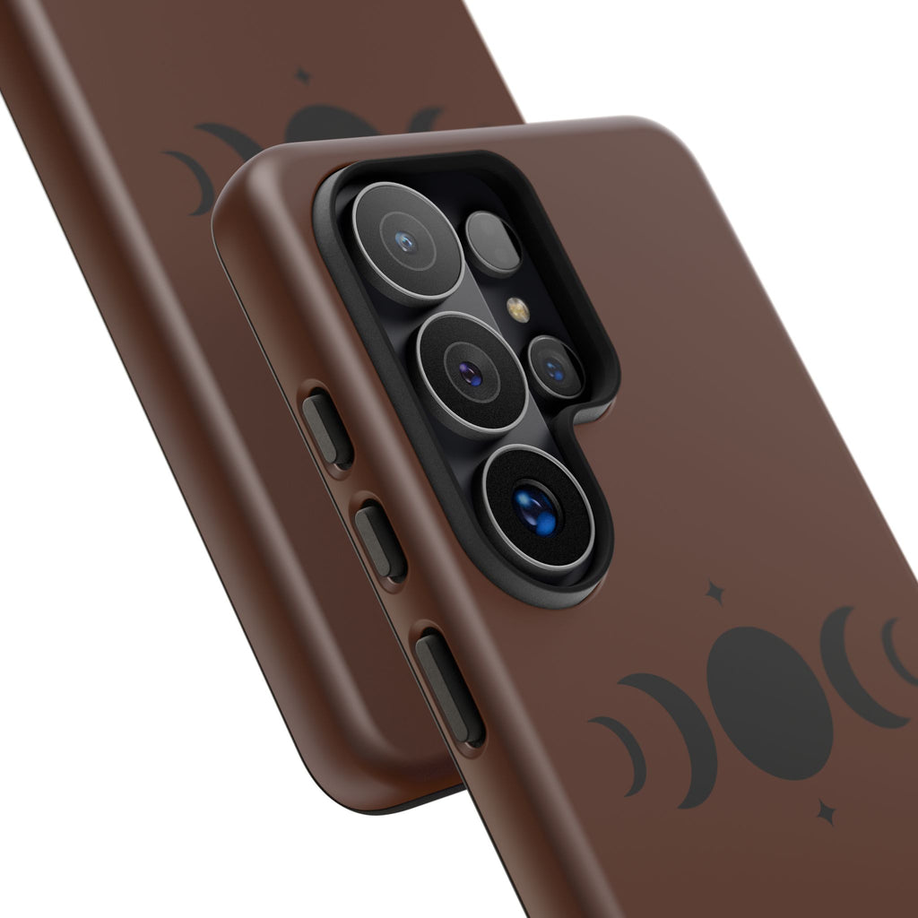 Triple Moon Phone Case — Brown Witchy Celestial iPhone Cover