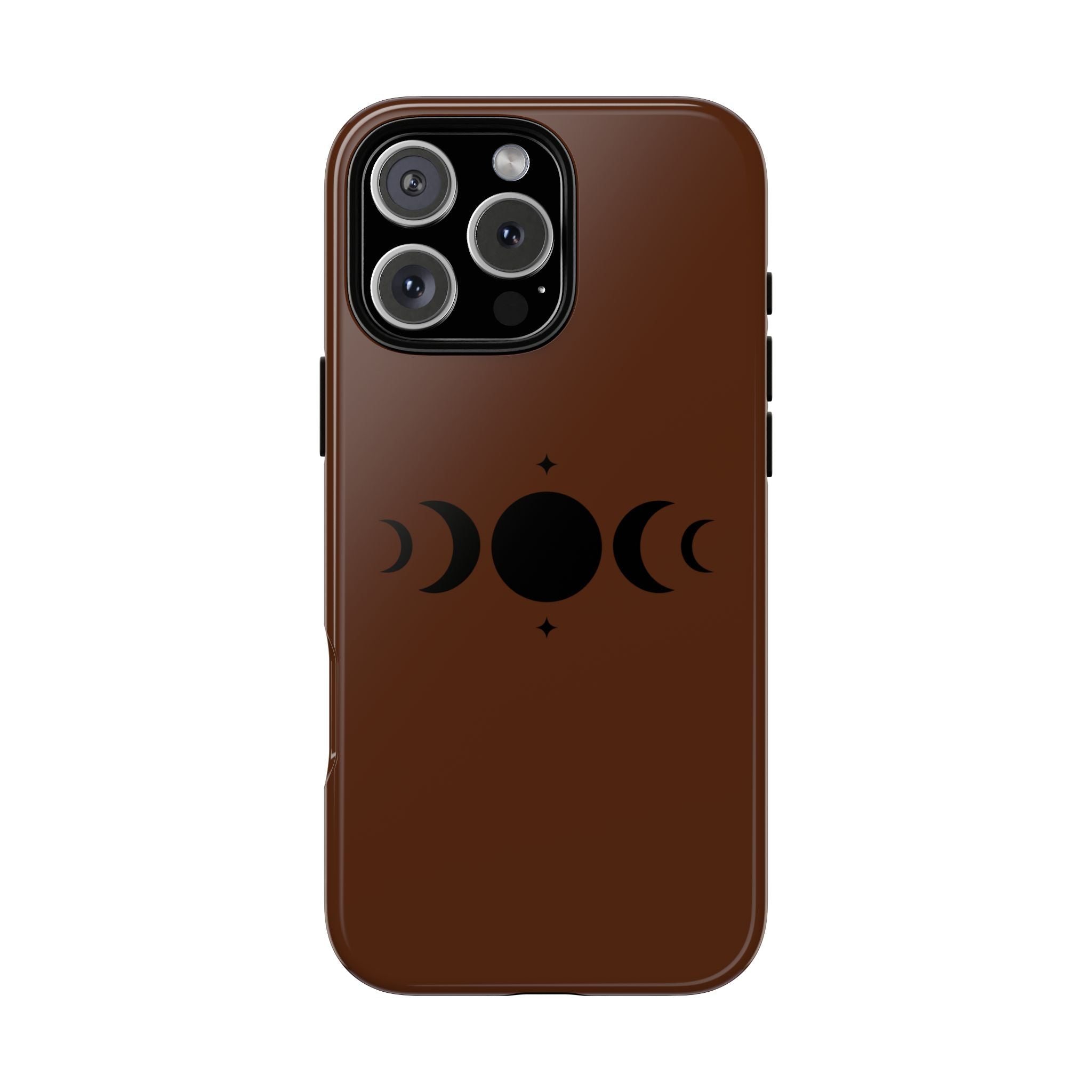 Triple Moon Phone Case — Brown Witchy Celestial iPhone Cover
