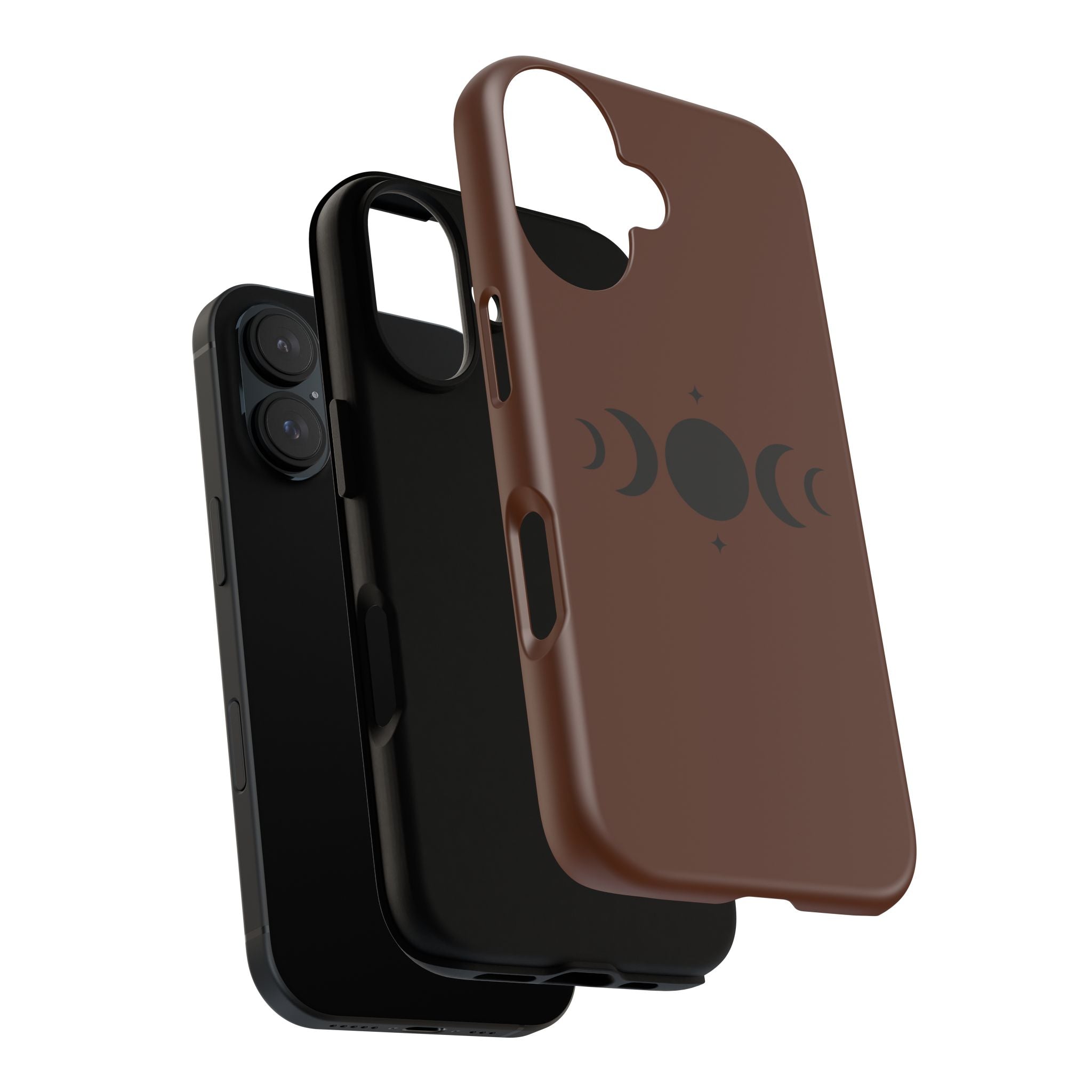 Triple Moon Phone Case — Brown Witchy Celestial iPhone Cover