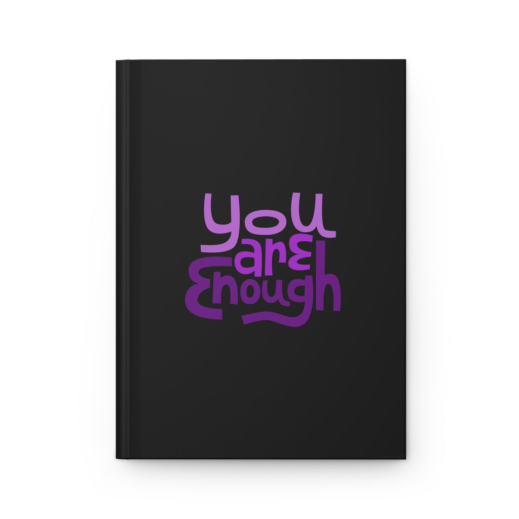 Hardcover Journal — Motivational Notebook (Black Matte, Purple Typography)