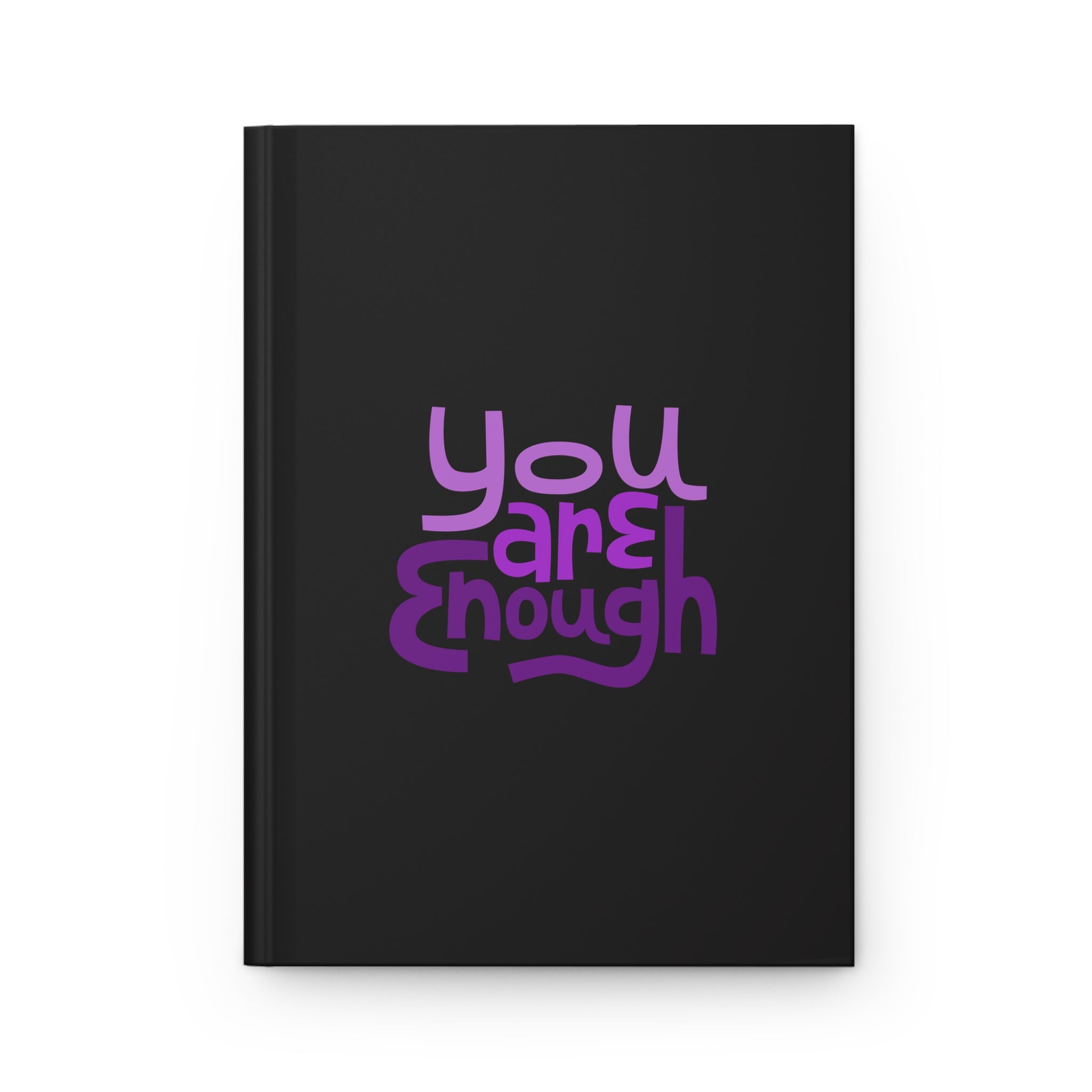 Hardcover Journal — Motivational Notebook (Black Matte, Purple Typography)