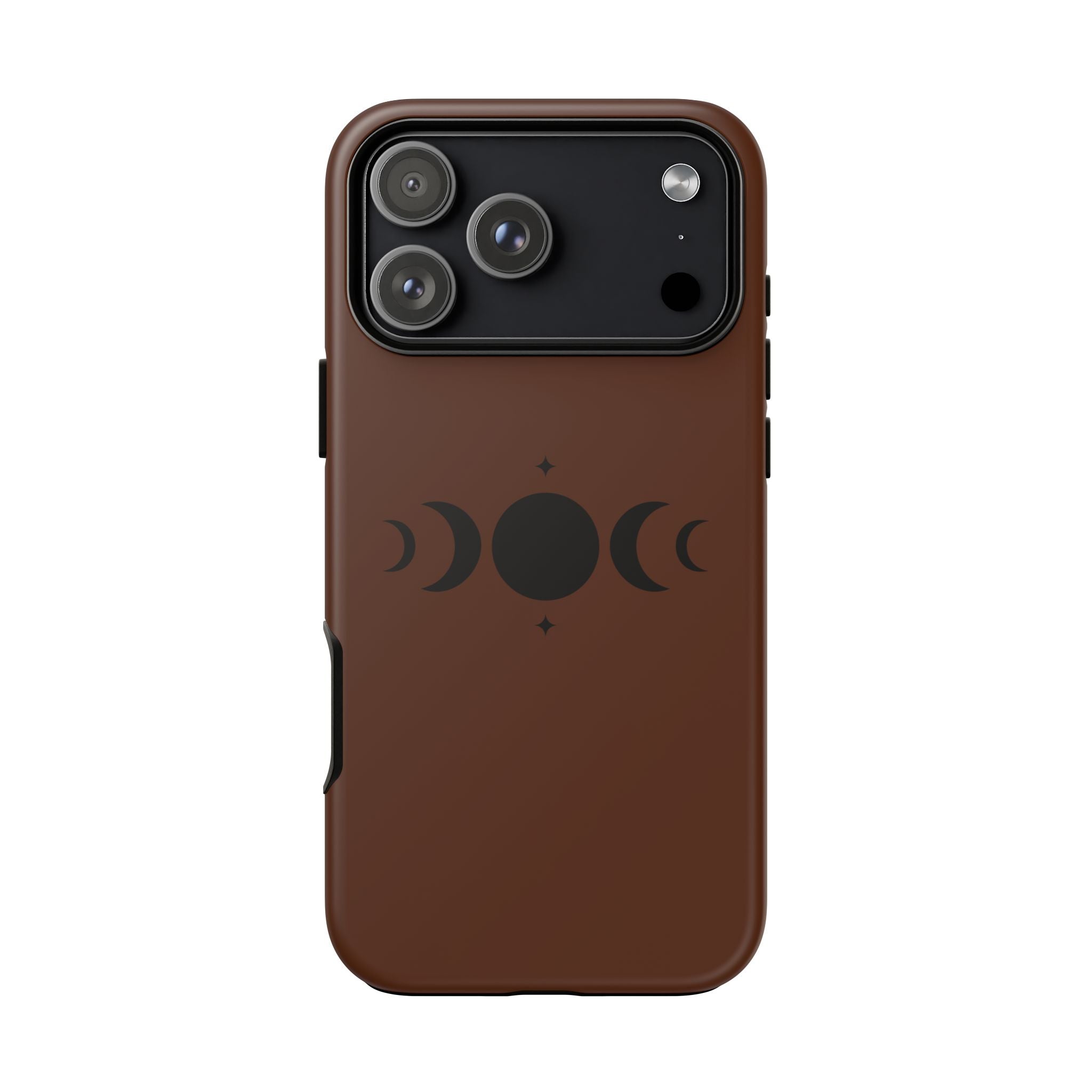 Triple Moon Phone Case — Brown Witchy Celestial iPhone Cover