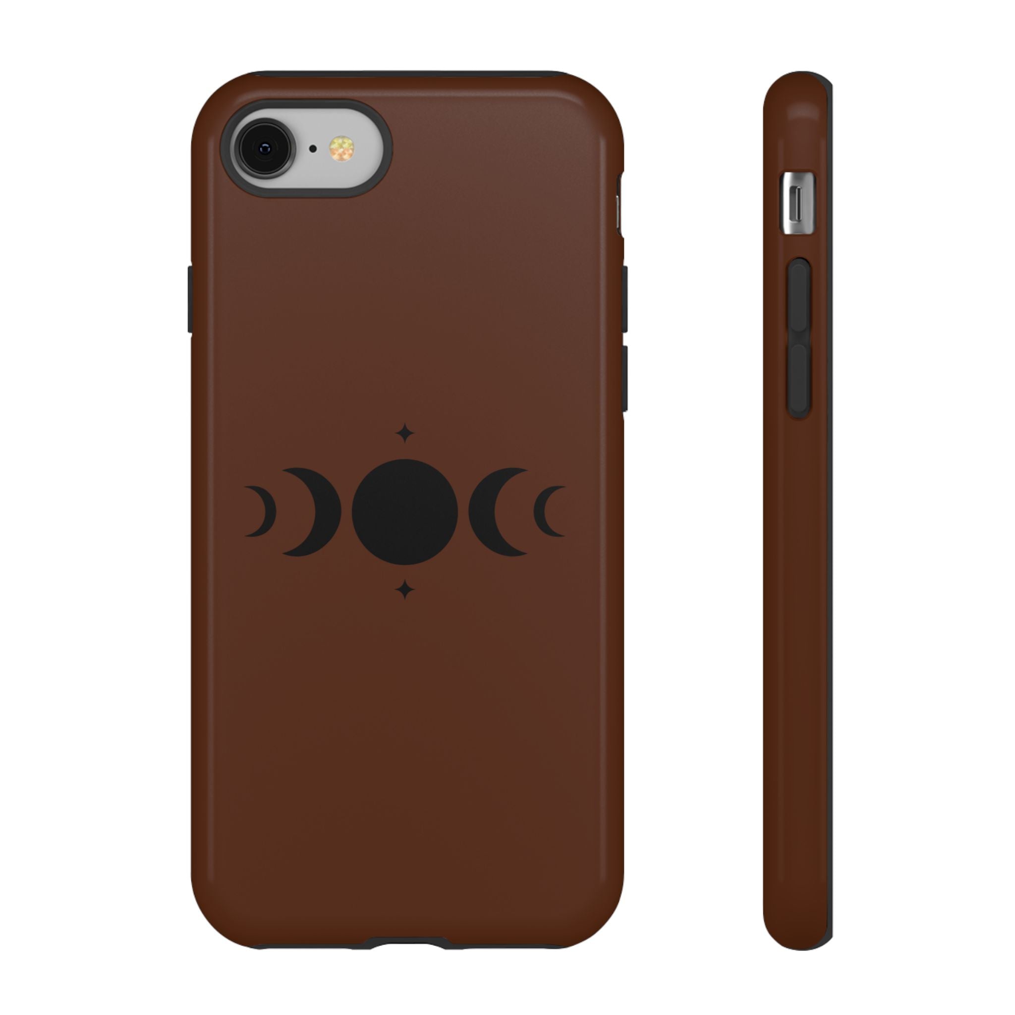 Triple Moon Phone Case — Brown Witchy Celestial iPhone Cover