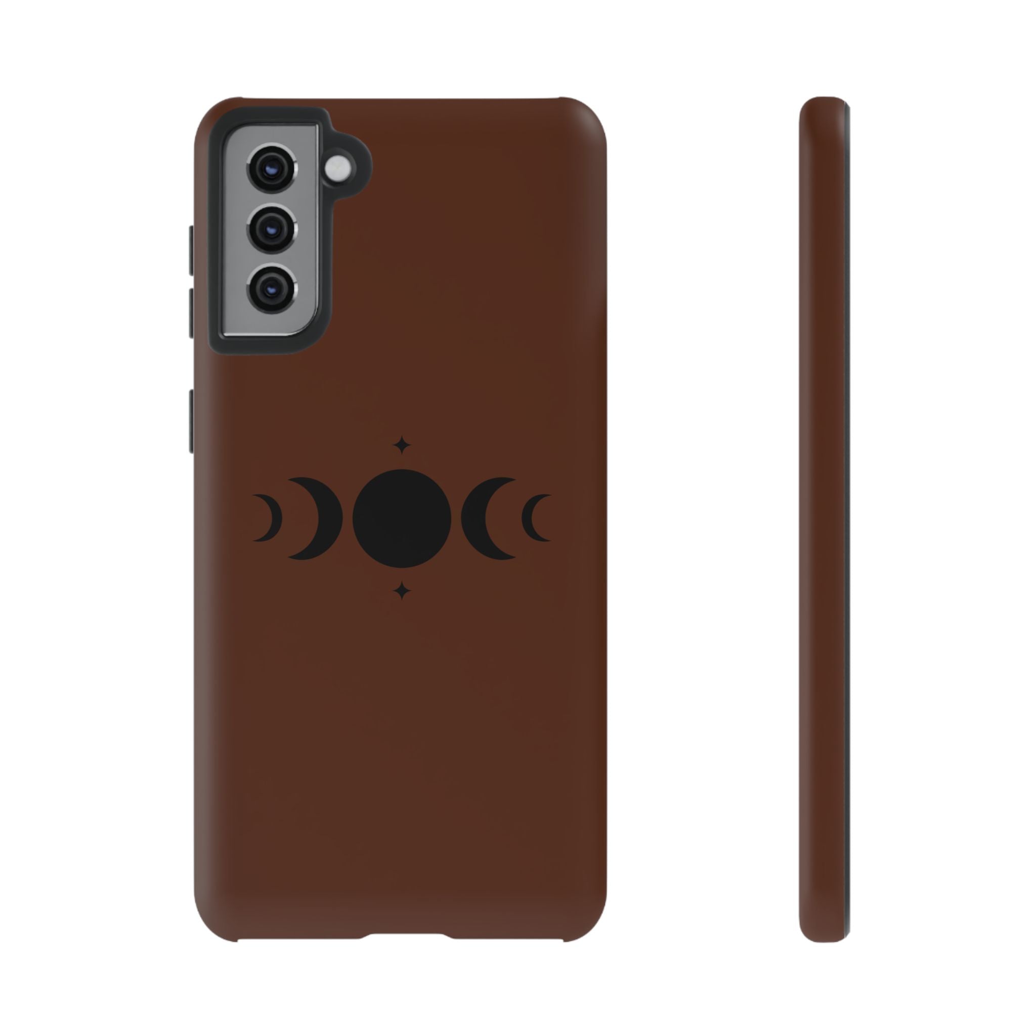 Triple Moon Phone Case — Brown Witchy Celestial iPhone Cover