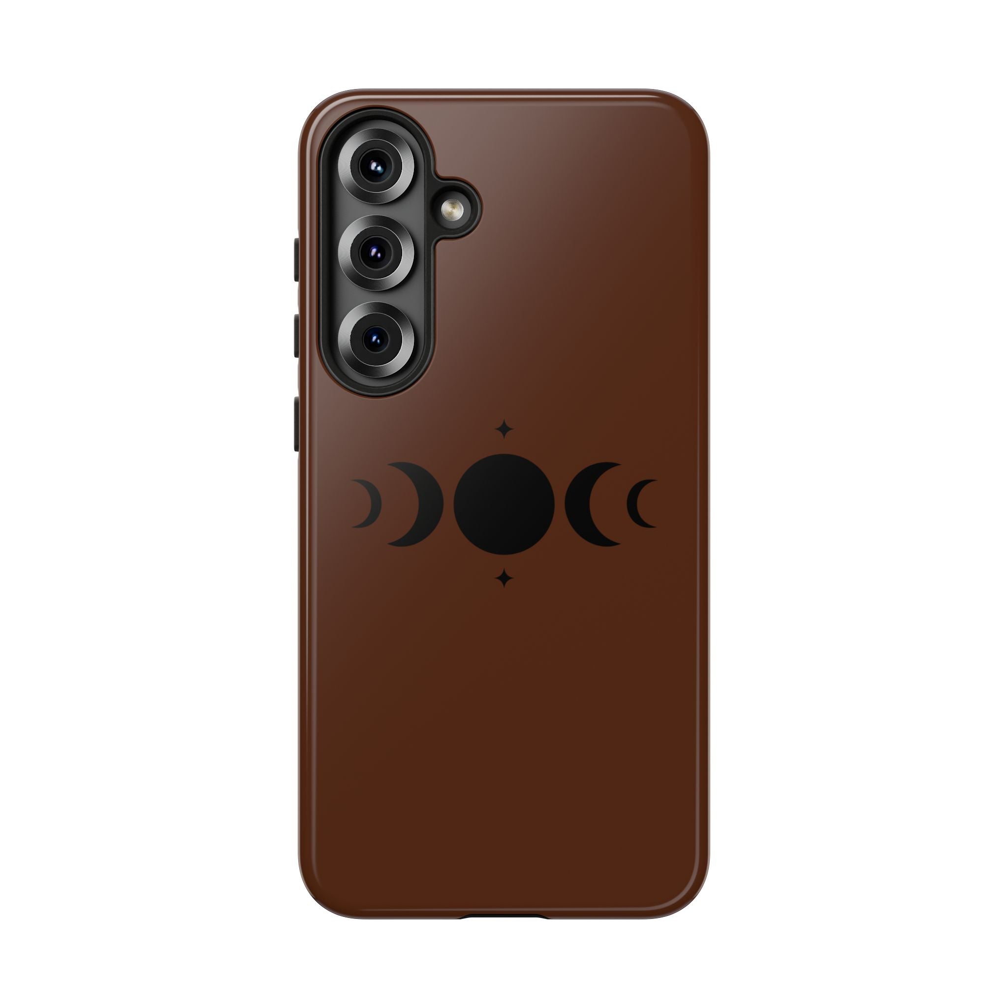 Triple Moon Phone Case — Brown Witchy Celestial iPhone Cover