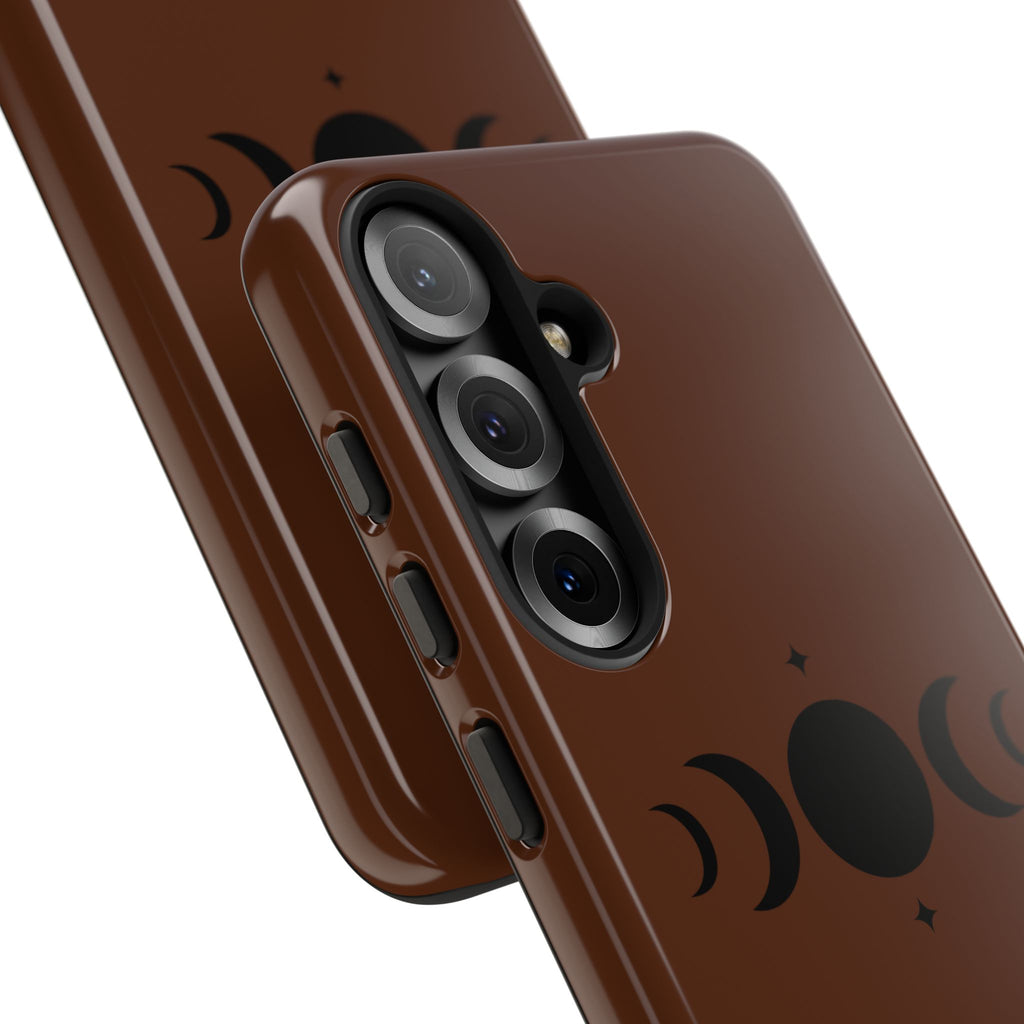 Triple Moon Phone Case — Brown Witchy Celestial iPhone Cover