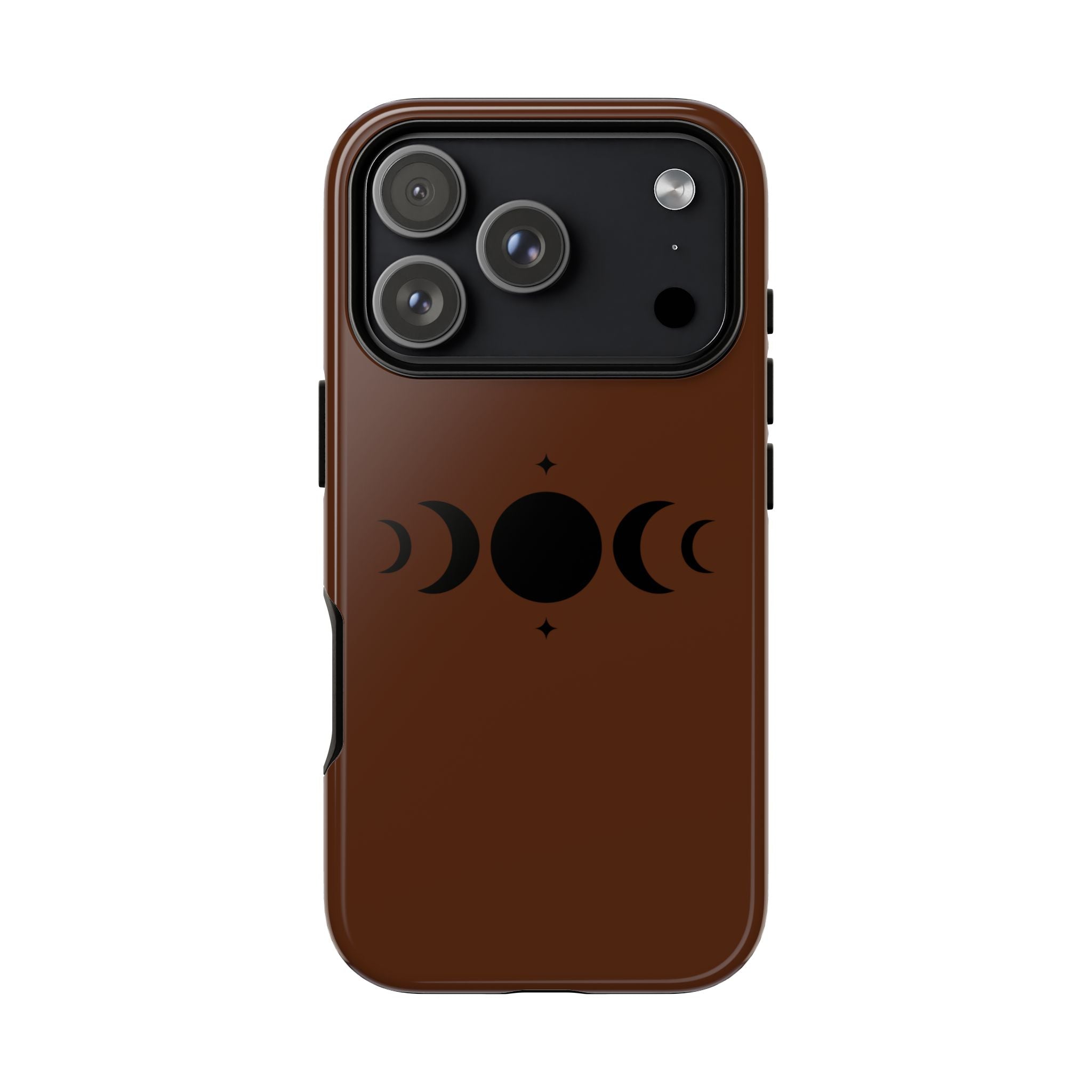 Triple Moon Phone Case — Brown Witchy Celestial iPhone Cover