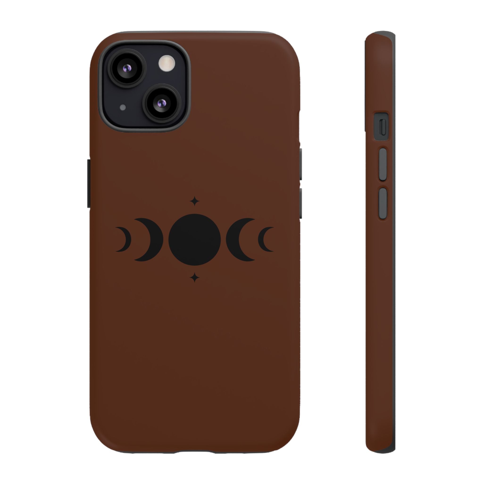 Triple Moon Phone Case — Brown Witchy Celestial iPhone Cover