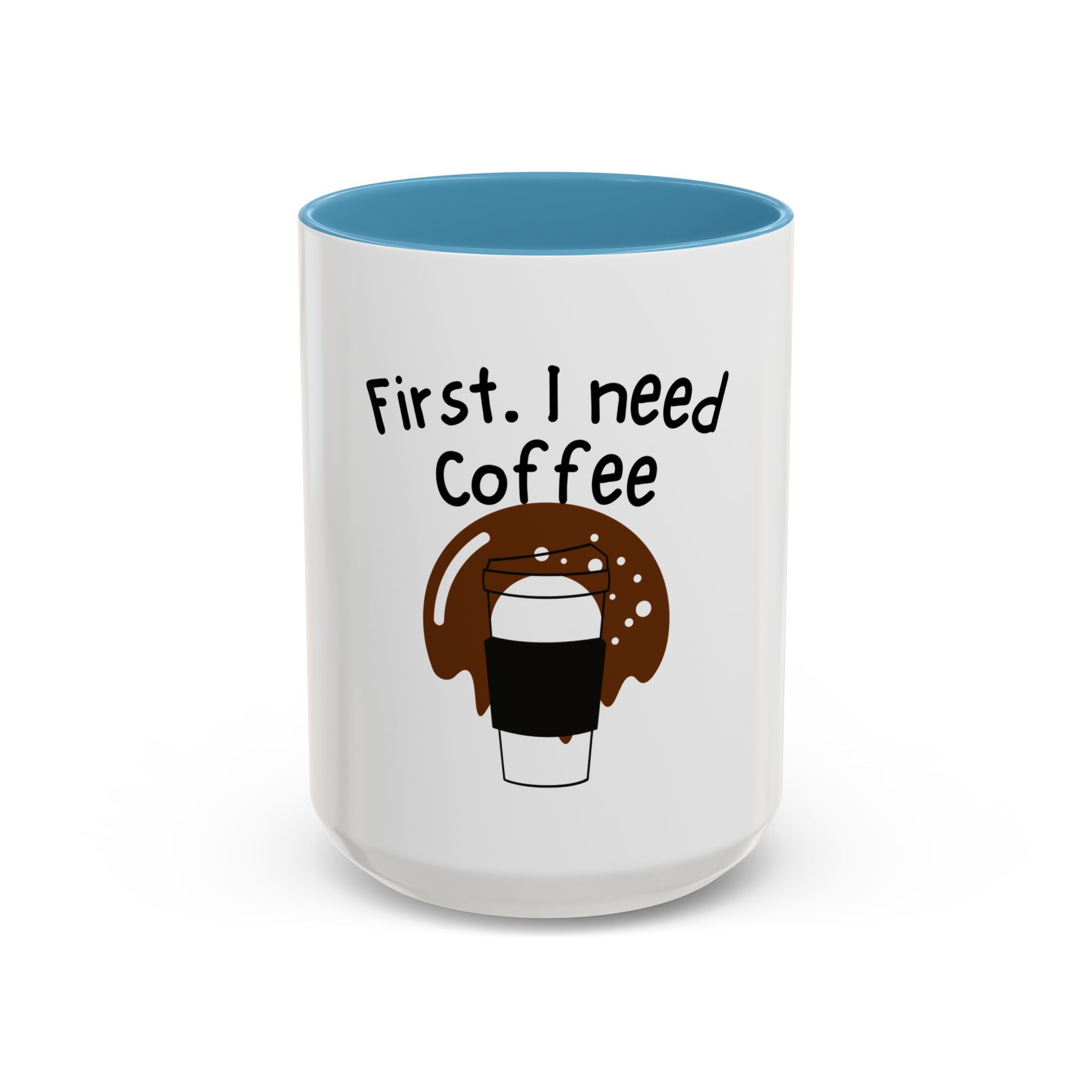 Coffee Accent Mug — Funny Donut & Latte Ceramic Coffee Cup (11/15oz)