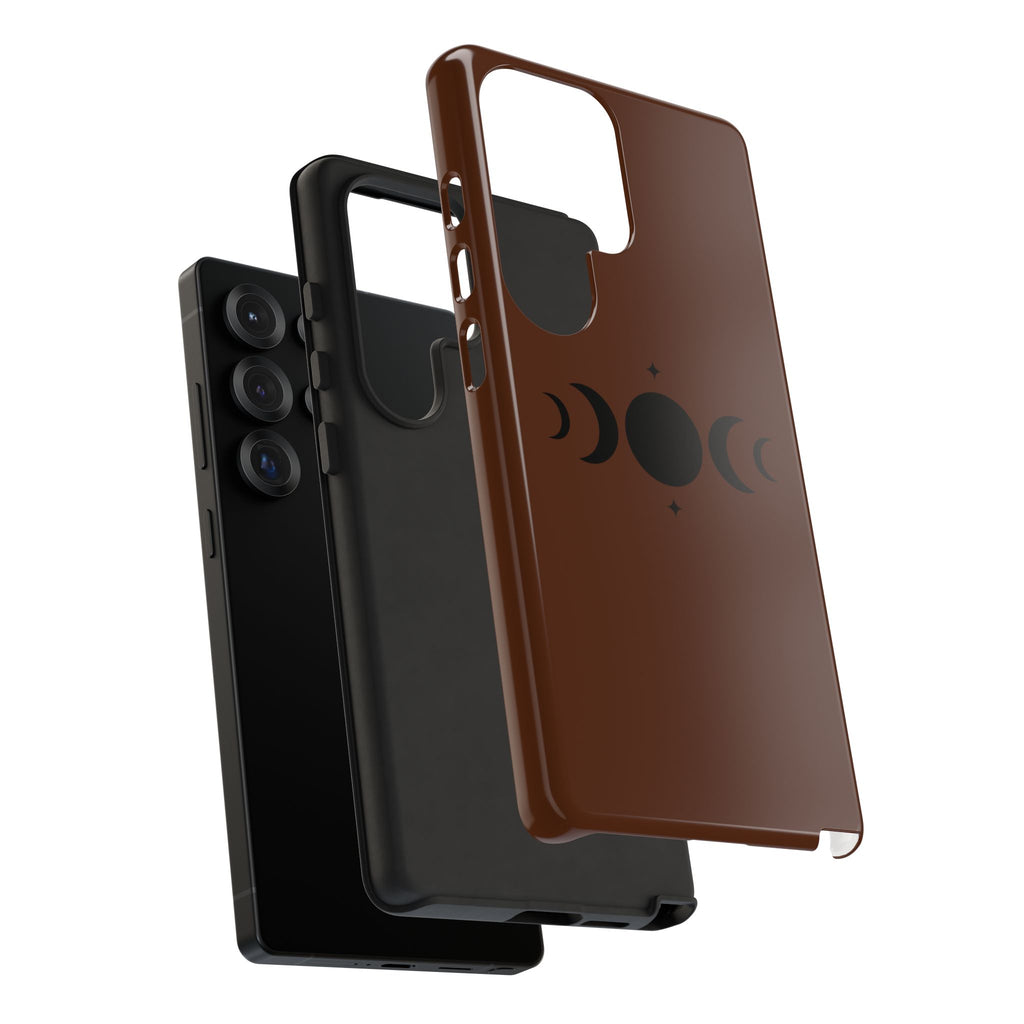 Triple Moon Phone Case — Brown Witchy Celestial iPhone Cover