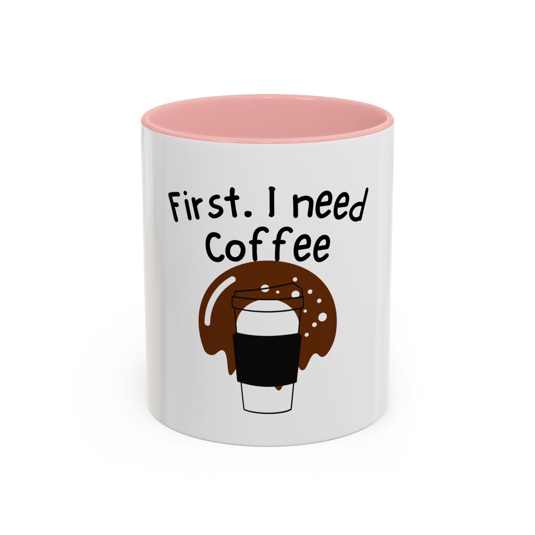 Coffee Accent Mug — Funny Donut & Latte Ceramic Coffee Cup (11/15oz)